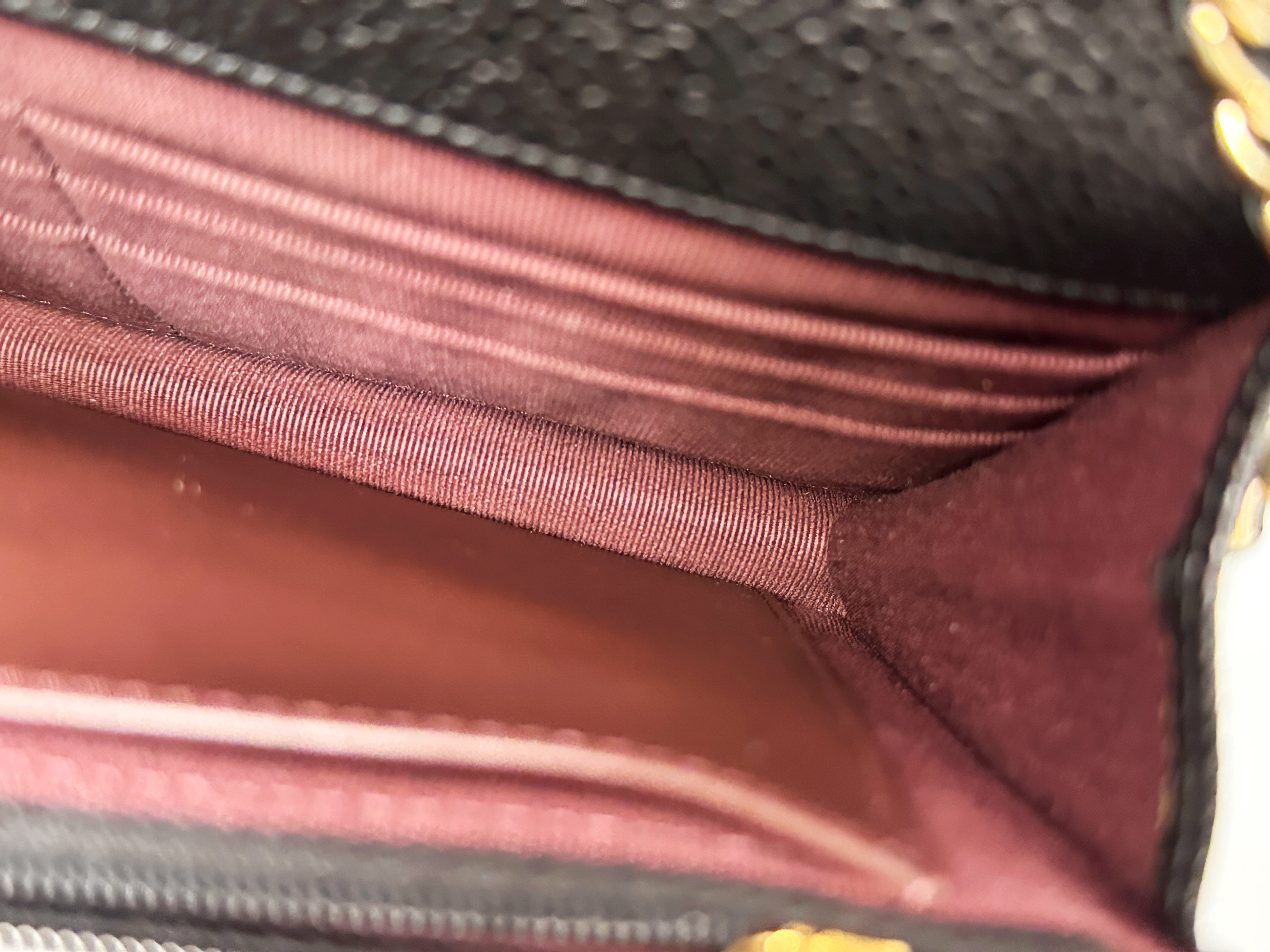 Chanel Classic Wallet on Chain Caviar Black GHW T876 microchip