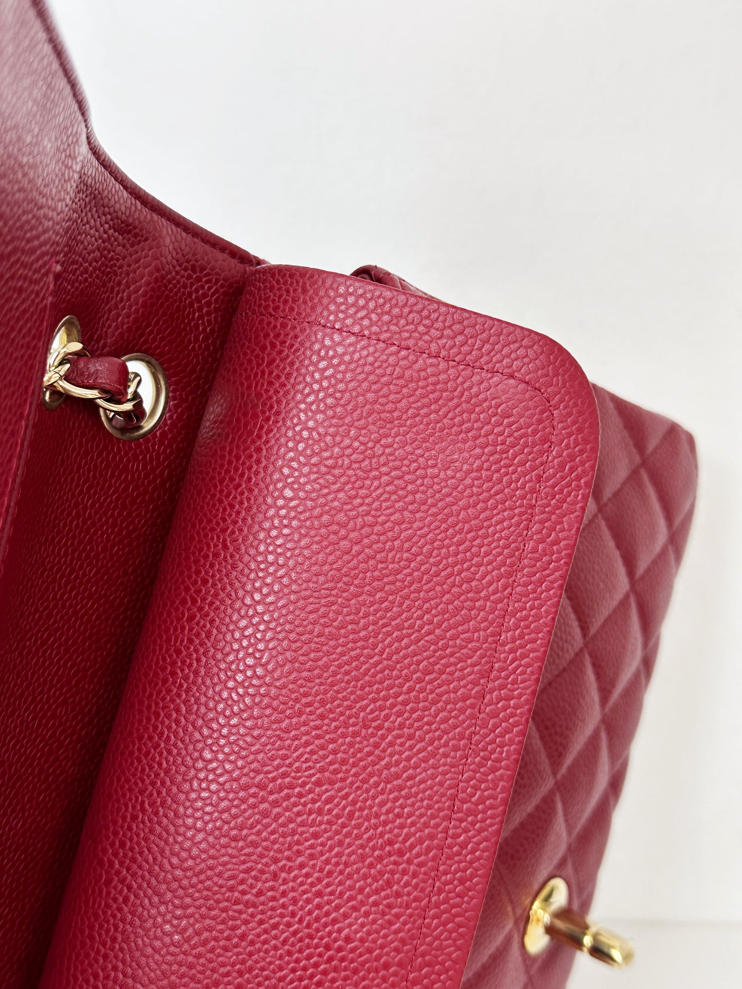 Chanel Caviar Classic Quilted Medium Double Flap Bordeaux Bag 1307 holo card