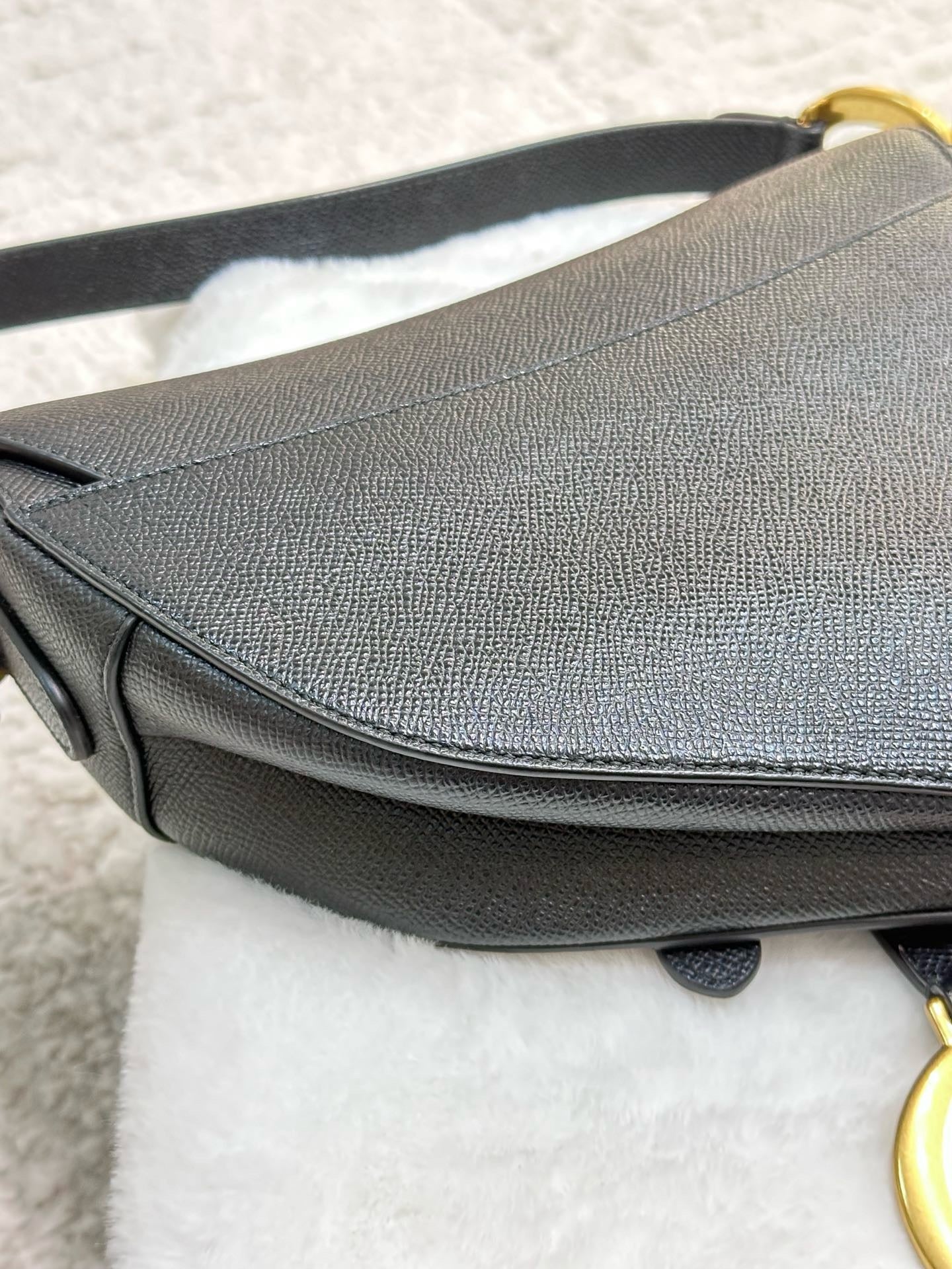 Christian Dior Meidum Leather Saddle Bag Black