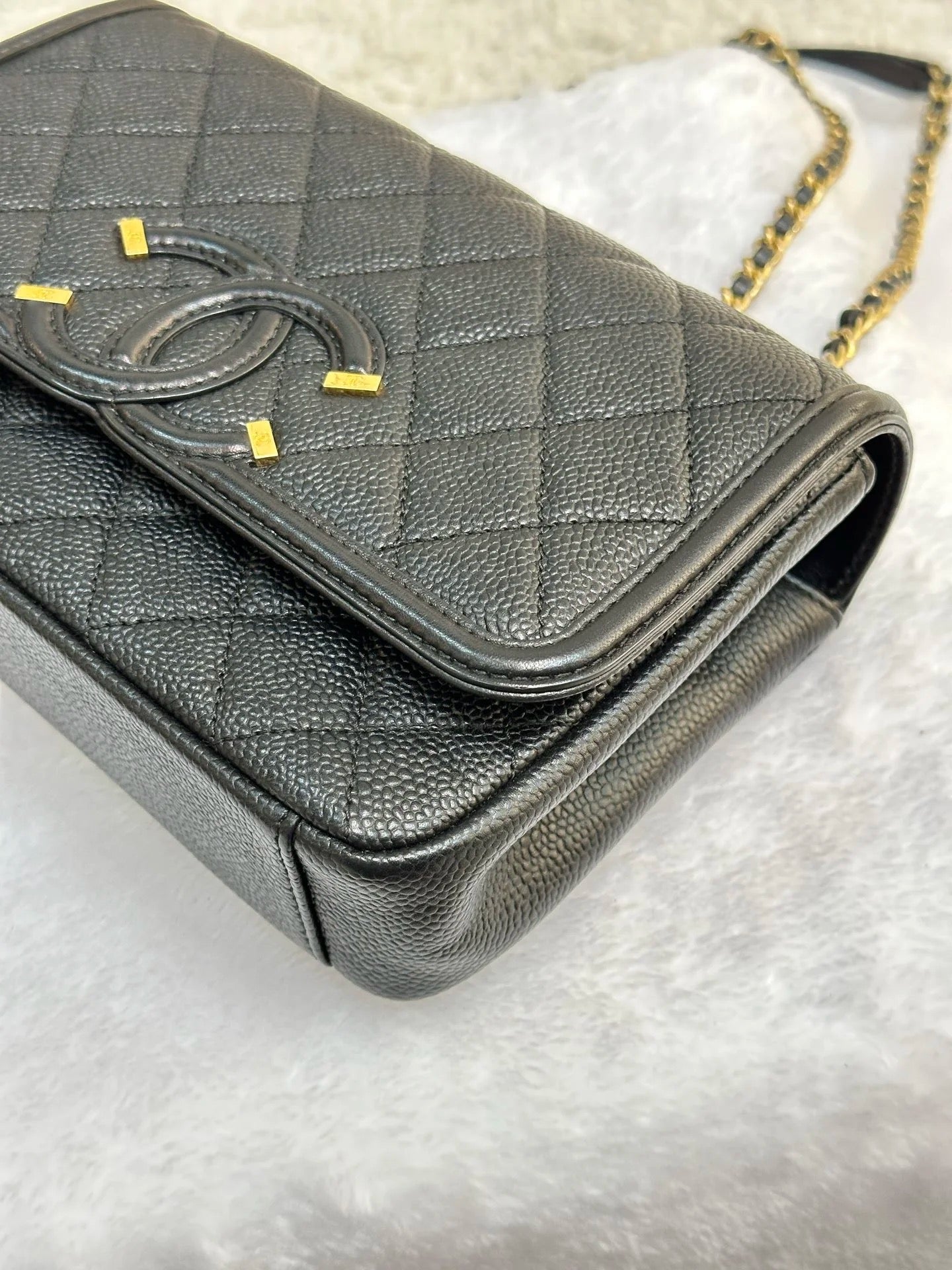 Chanel Caviar Quilted Small CC Filigree Flap Black