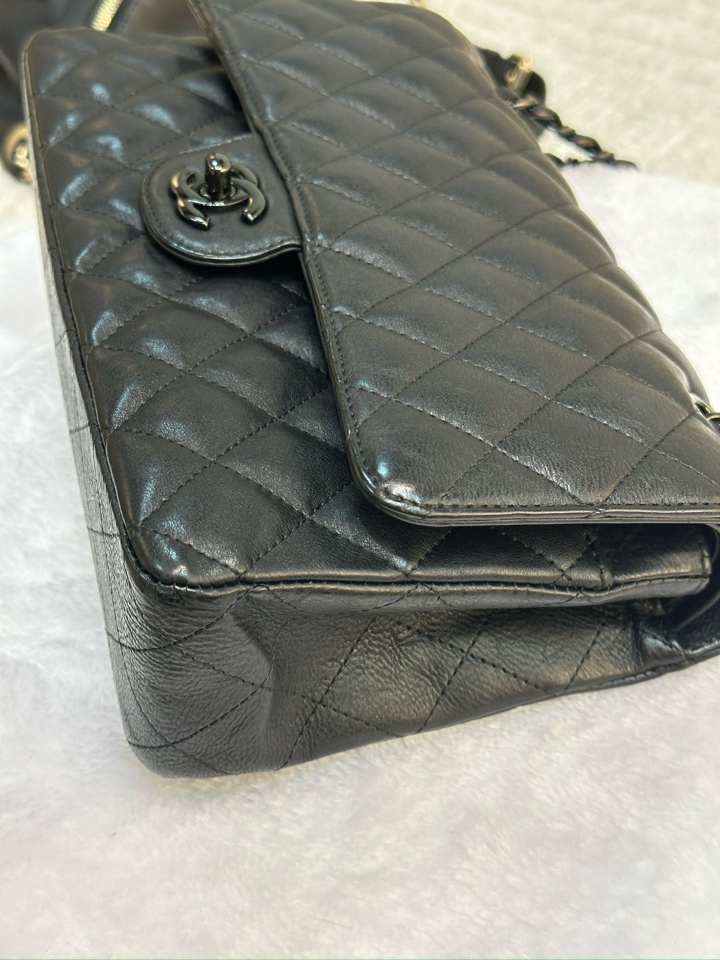 Chanel Medium Calfskin Classic So Black Double Flap Bag