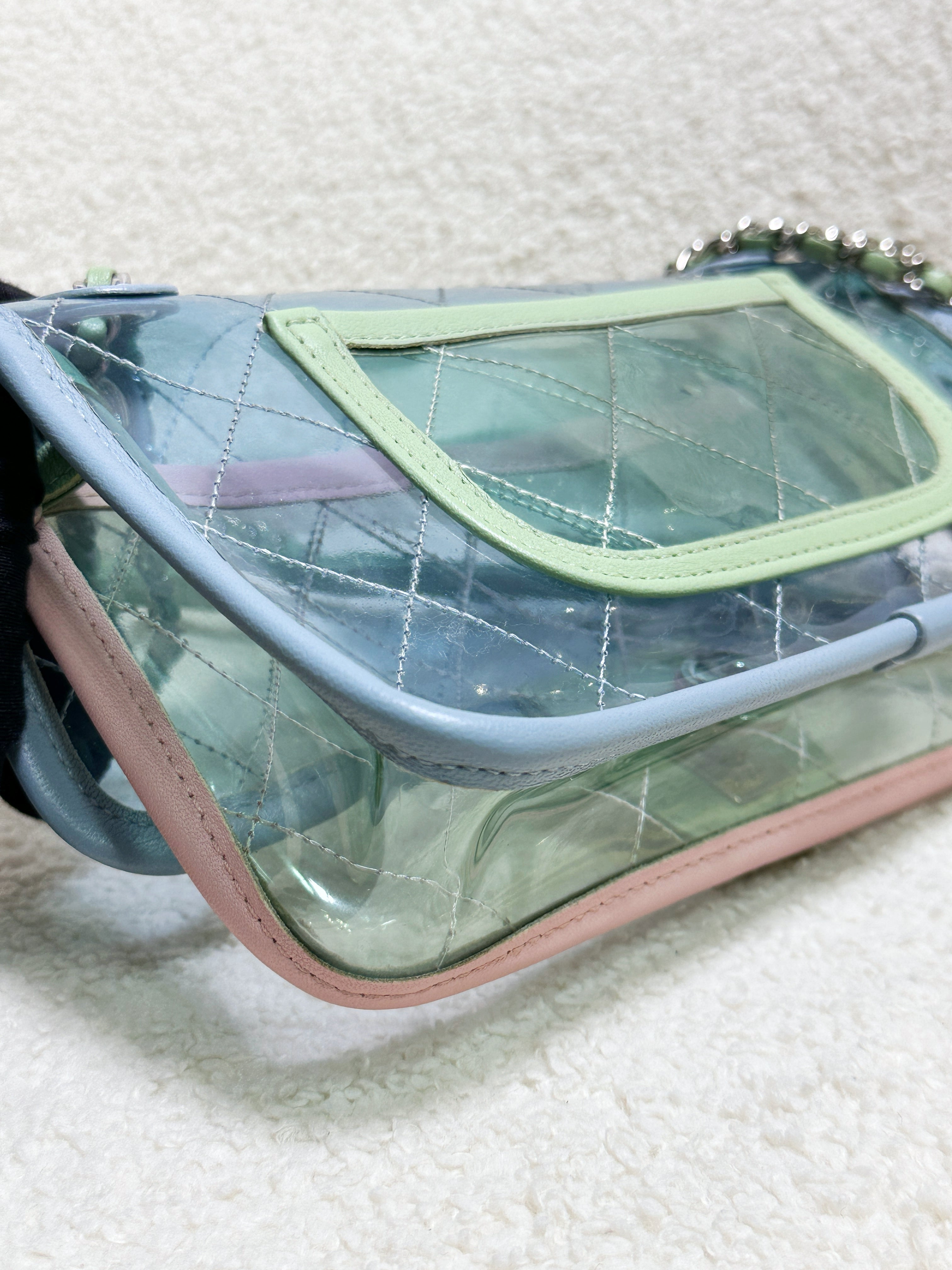 Chanel Coco Splash PVC Mini Flap Bag Blue/Pink/Green 25 holo