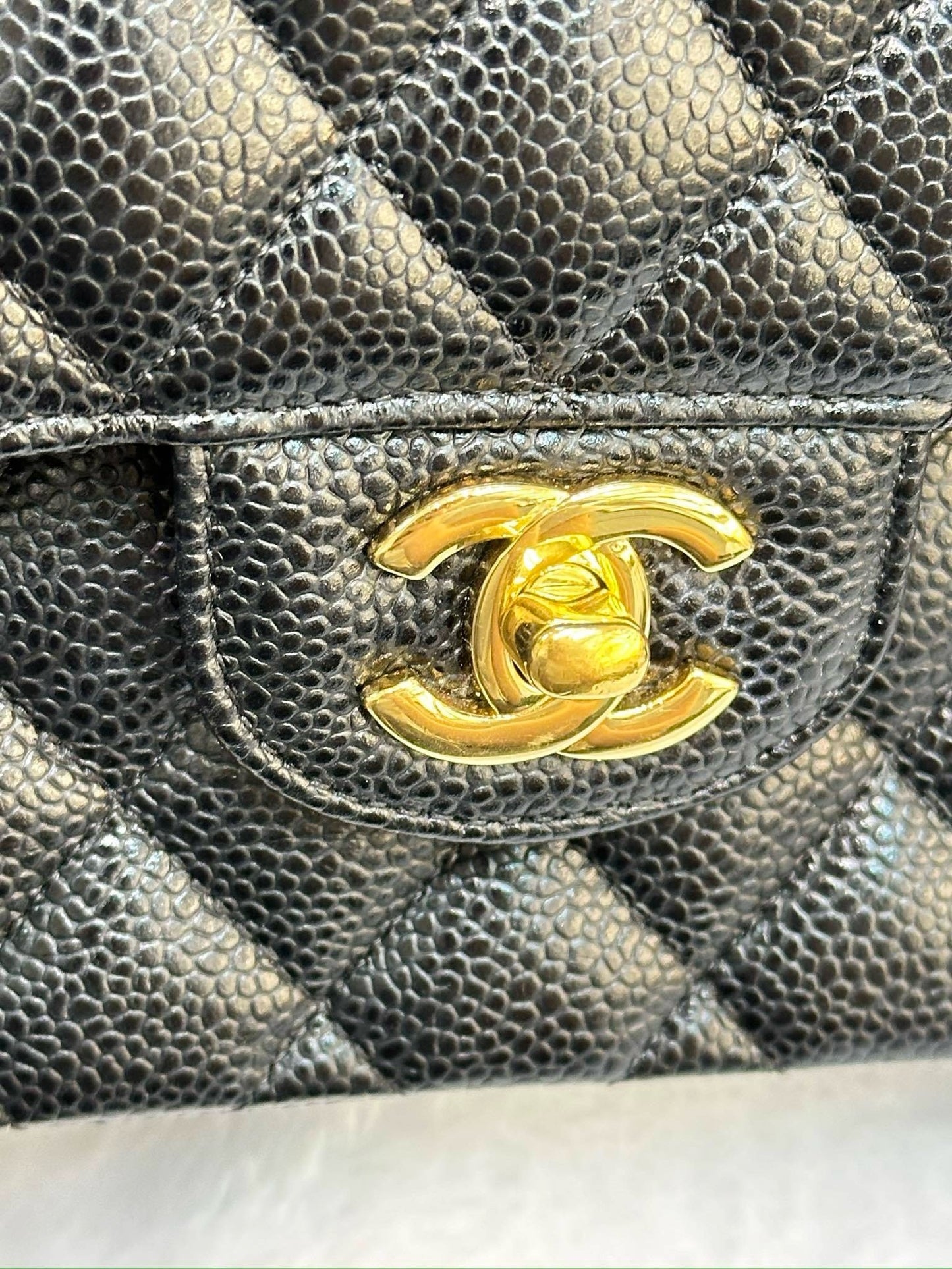 Chanel Small Classic Quilted Caviar Double Flap Bag Black