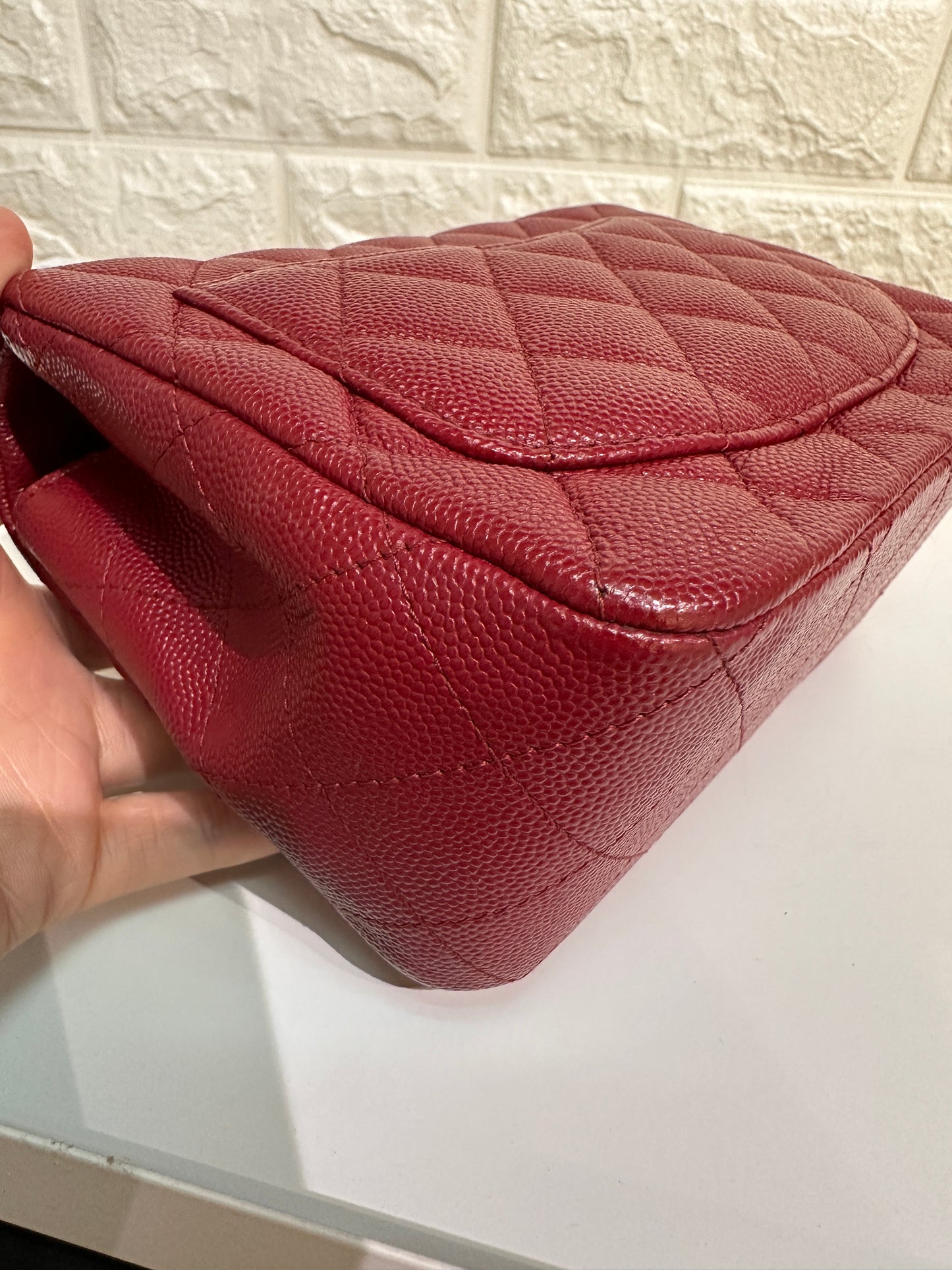 Chanel Classic Square Mini Flap in Red Caviar and SHW