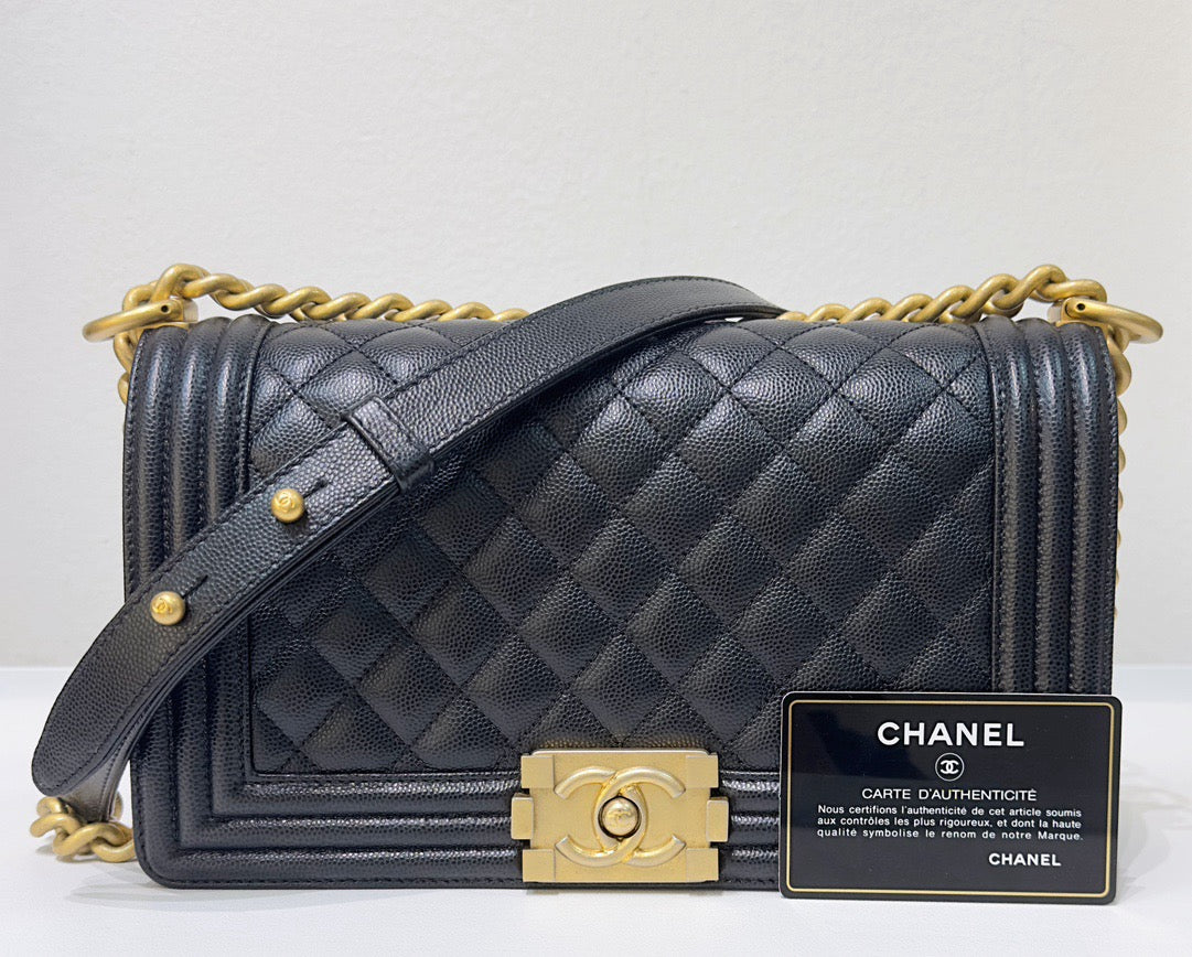 Chanel Medium Caviar LeBoy Bag Black GHW