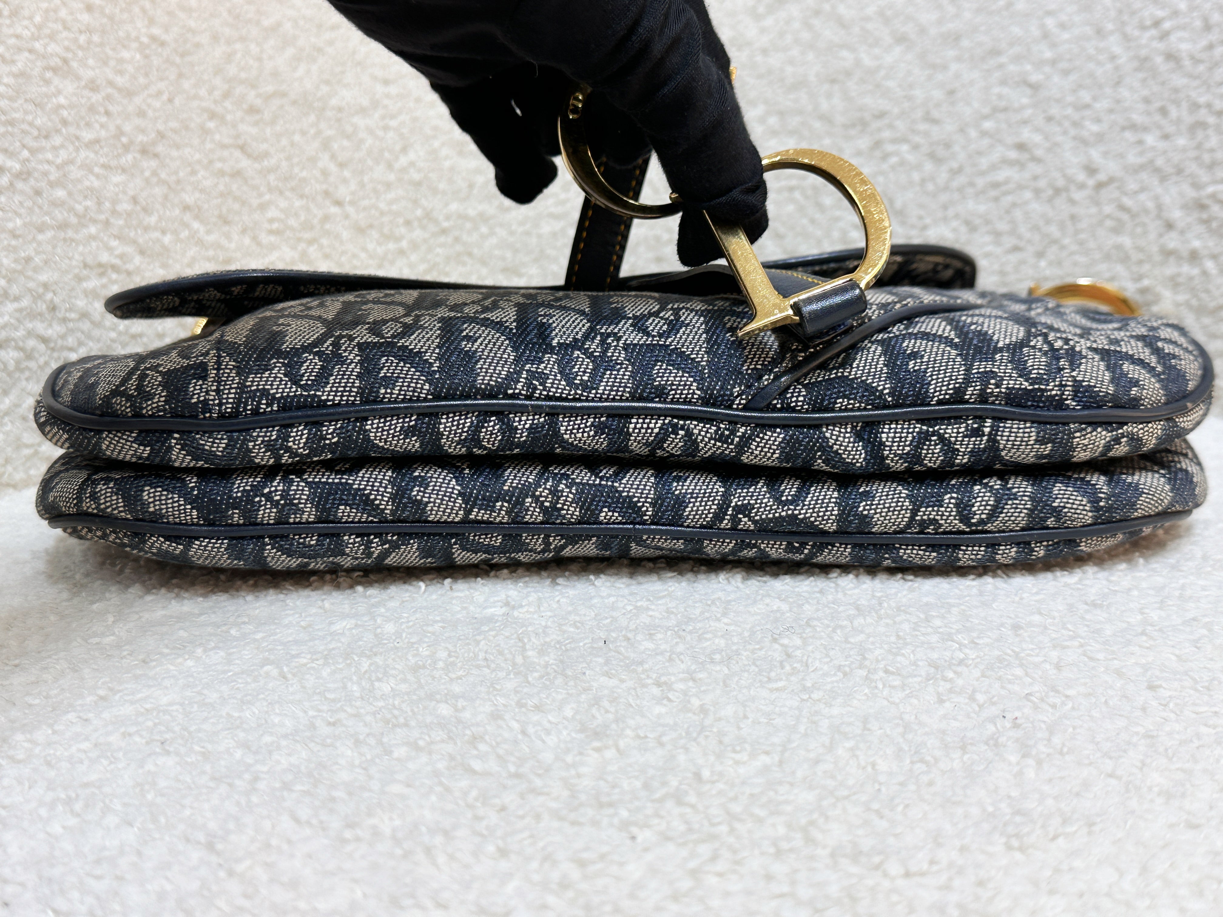 Christian Dior Double Saddle Canvas Navy blue 2001 year