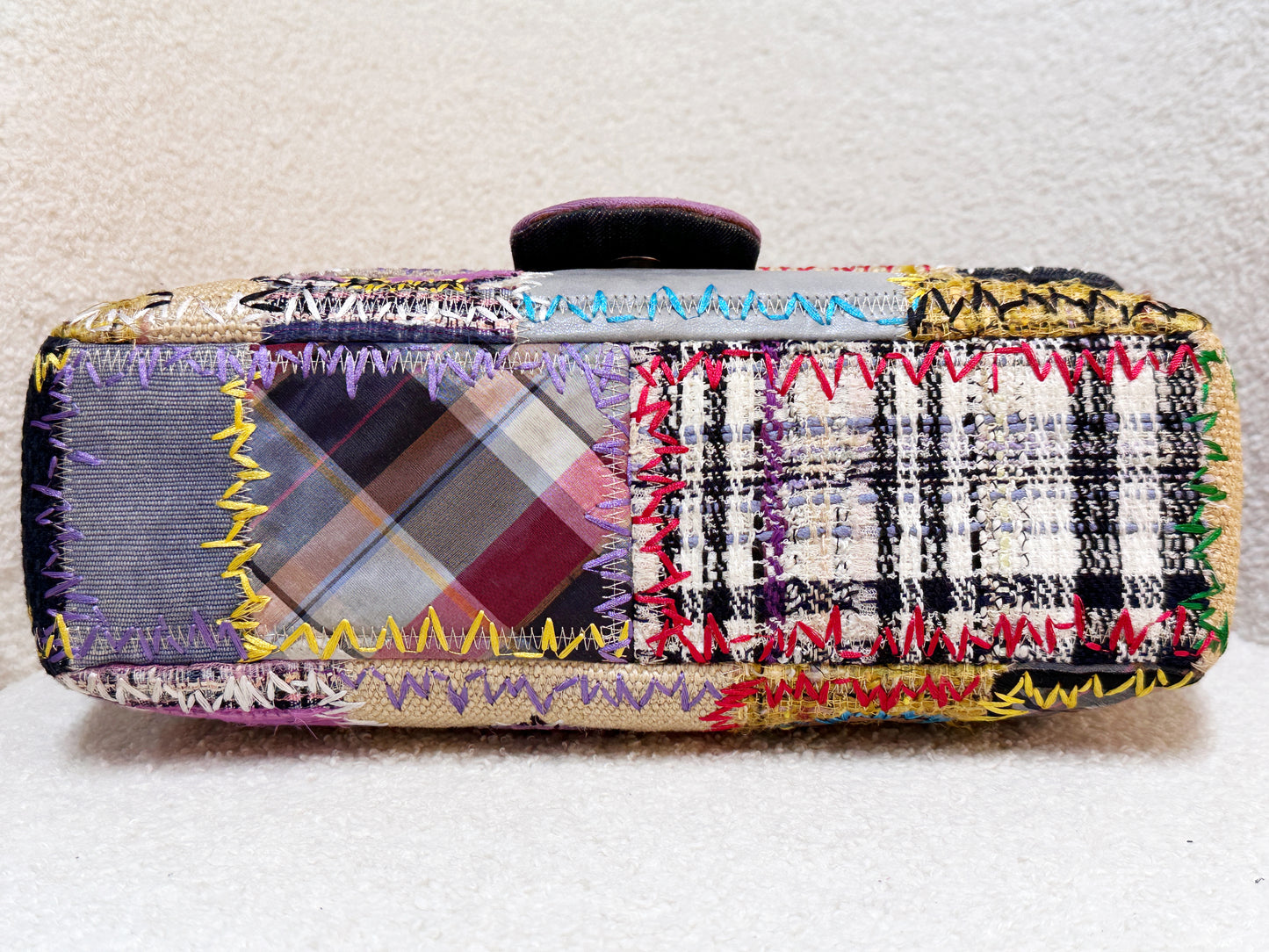 CHANEL TIMELESS PATCHWORK MULTICOLOR JUMBO SINGLE FLAP BAG 1443 holo card