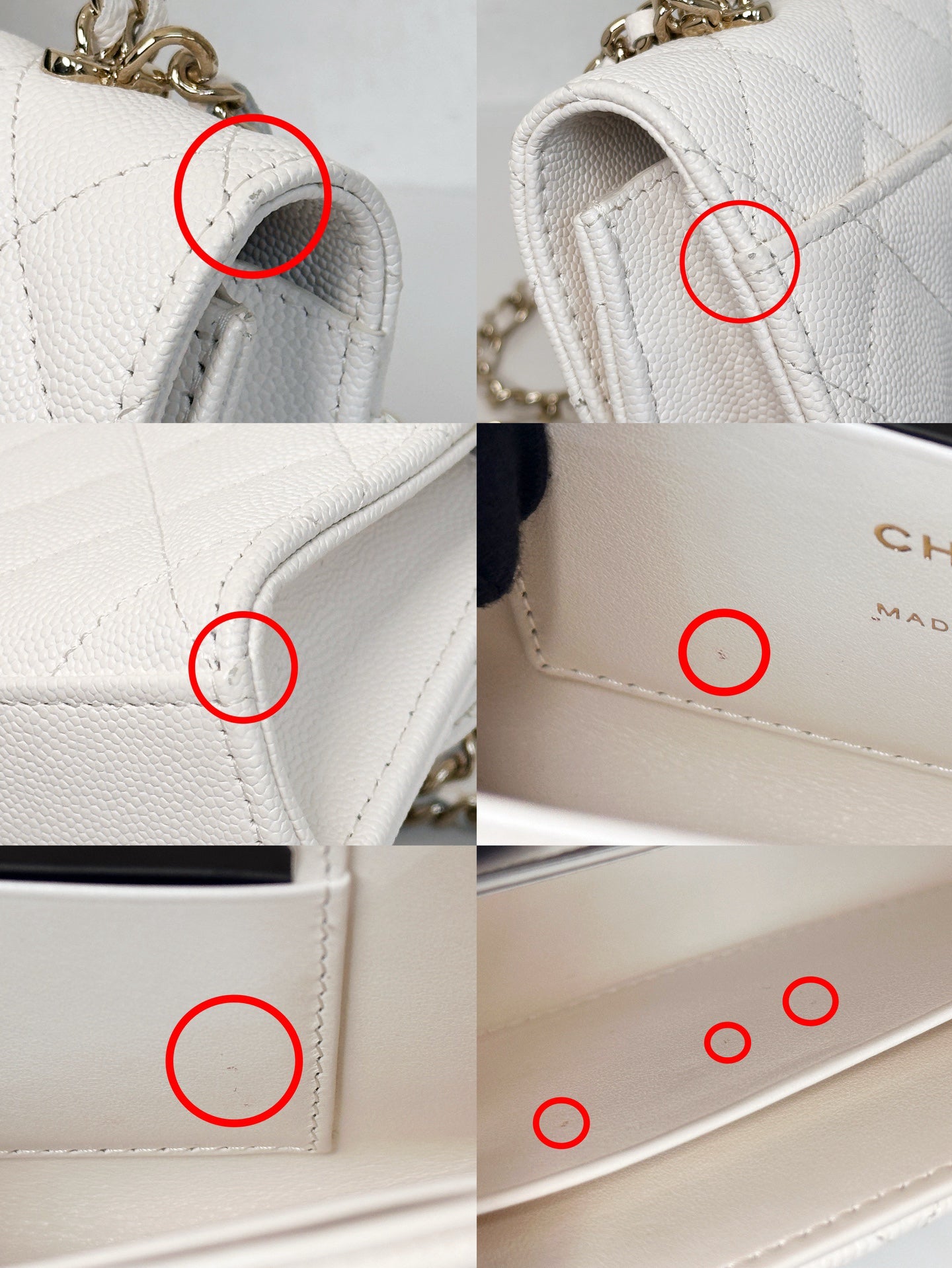 Chanel 23P Top Handle Kelly Clutch with Chain in White Caviar GHW