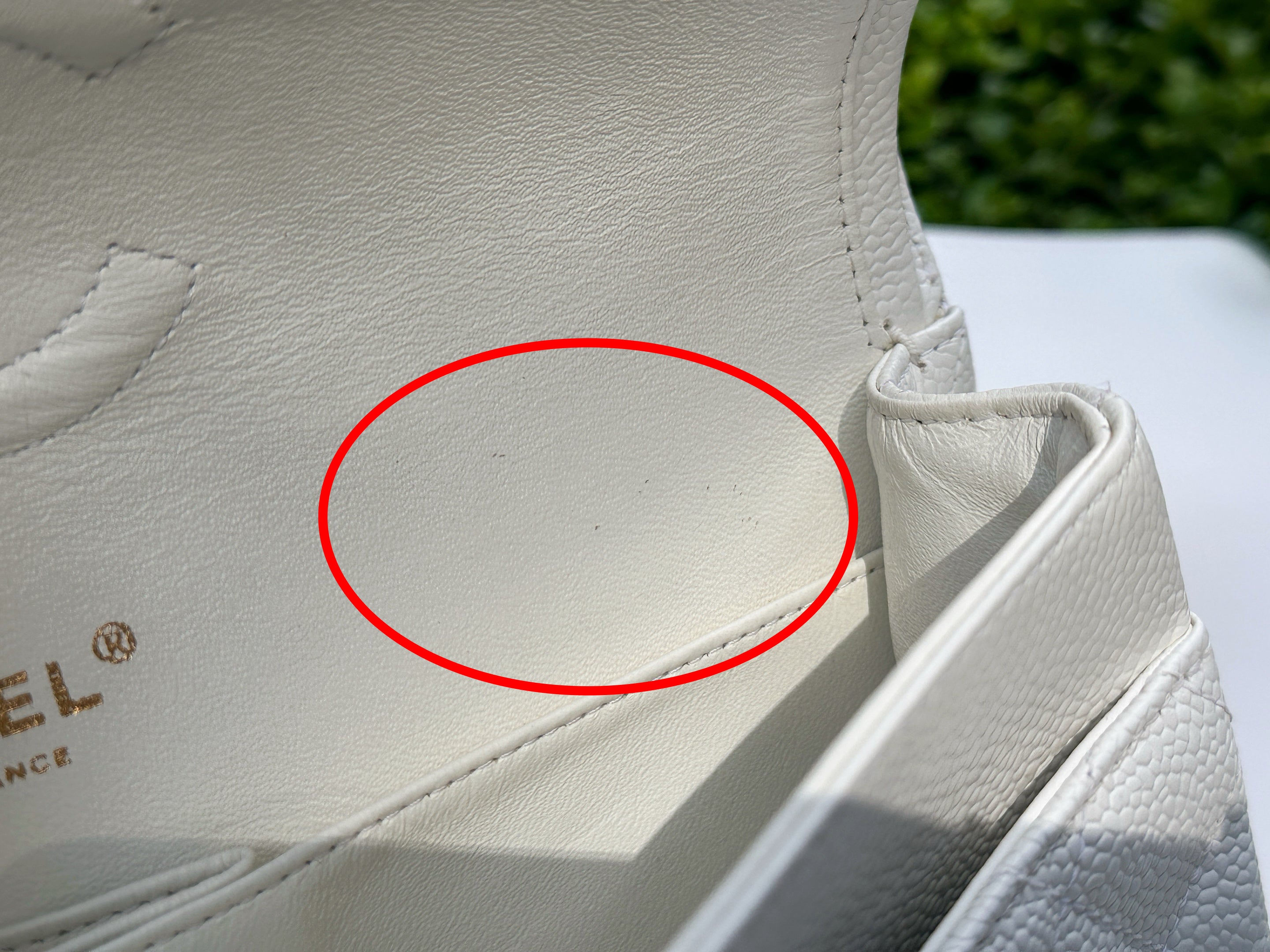 Chanel White Caviar Medium Classic Double Flap Bag 1350 holo