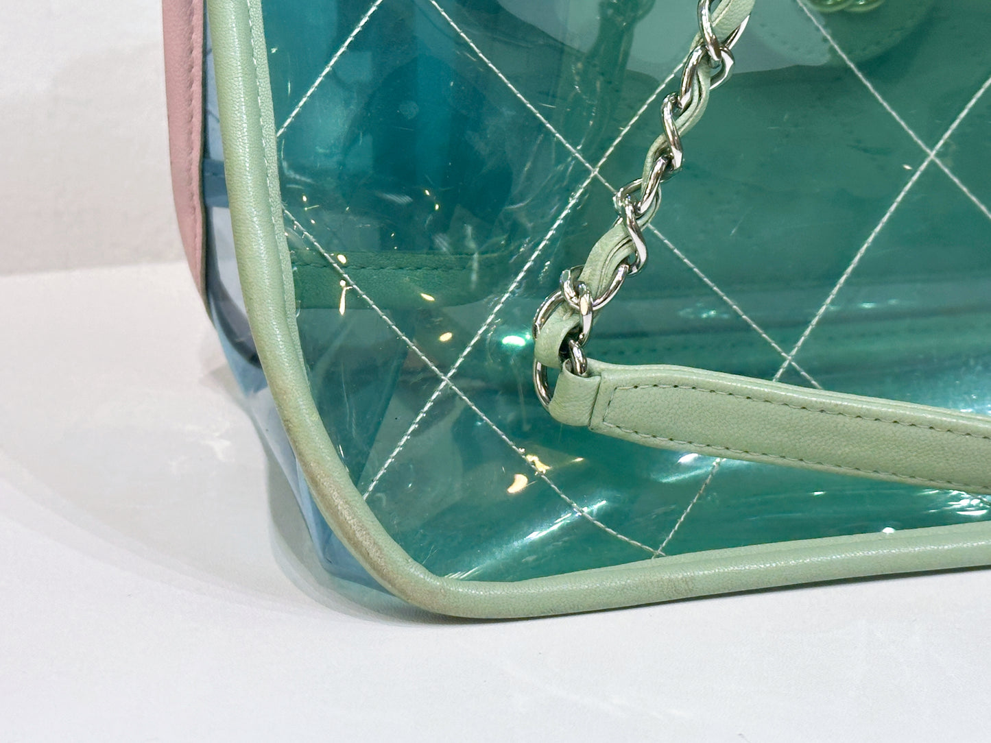 Chanel Coco Splash Bag Green/Pink/Blue 2584 holo card