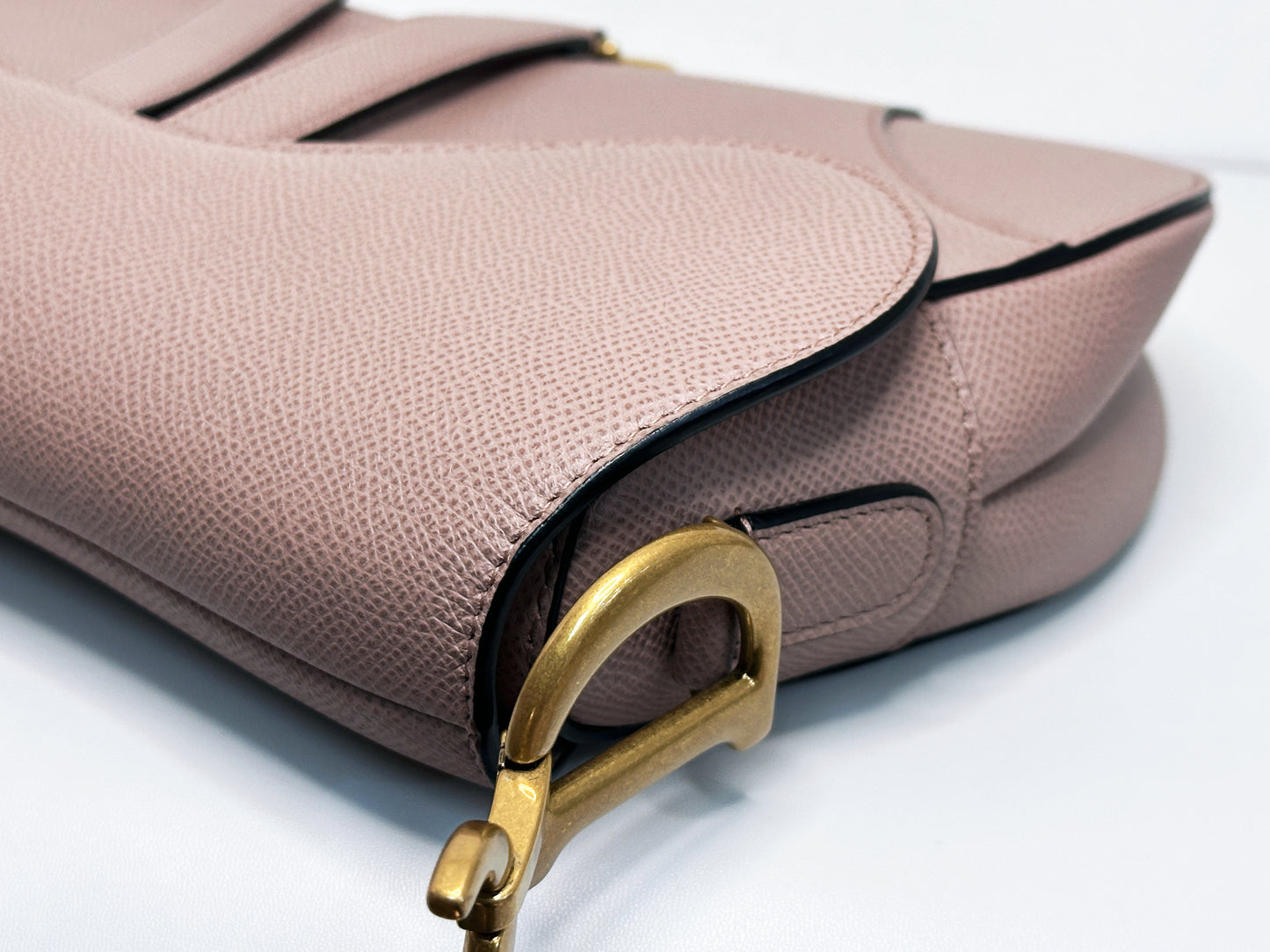 Christian Dior Saddle Bag with Strap Golden Saddle Nude Brush Grained Calfskin 2023 year