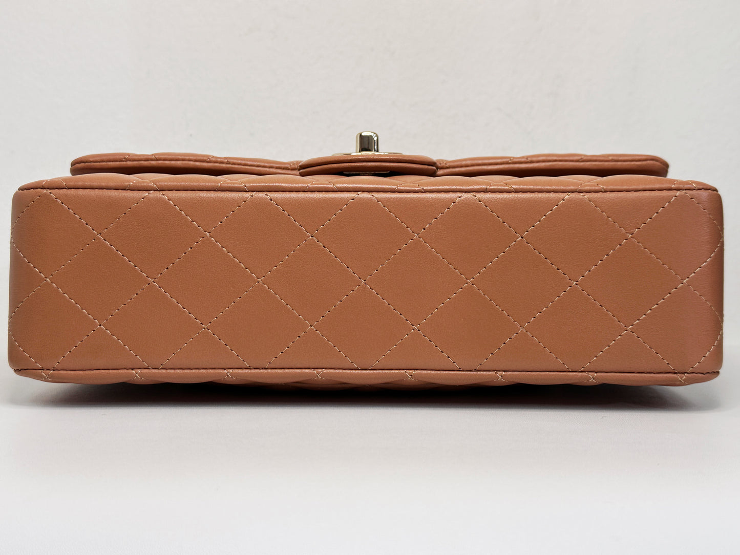 Chanel 21P Caramel Medium Lambskin Classic Double Flap Bag LGHW 3102 holo card