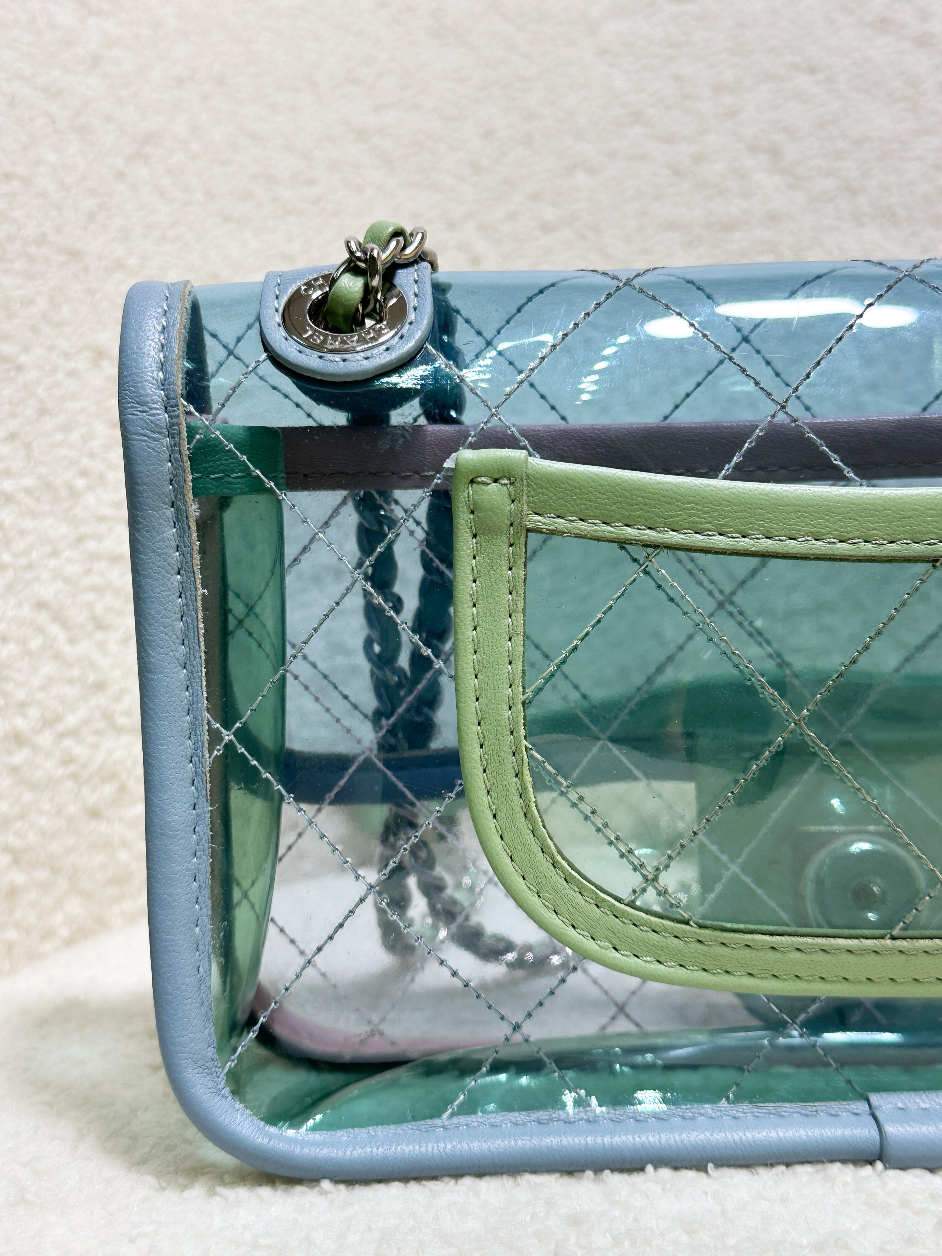 Chanel Coco Splash PVC Mini Flap Bag Blue/Pink/Green 25 holo