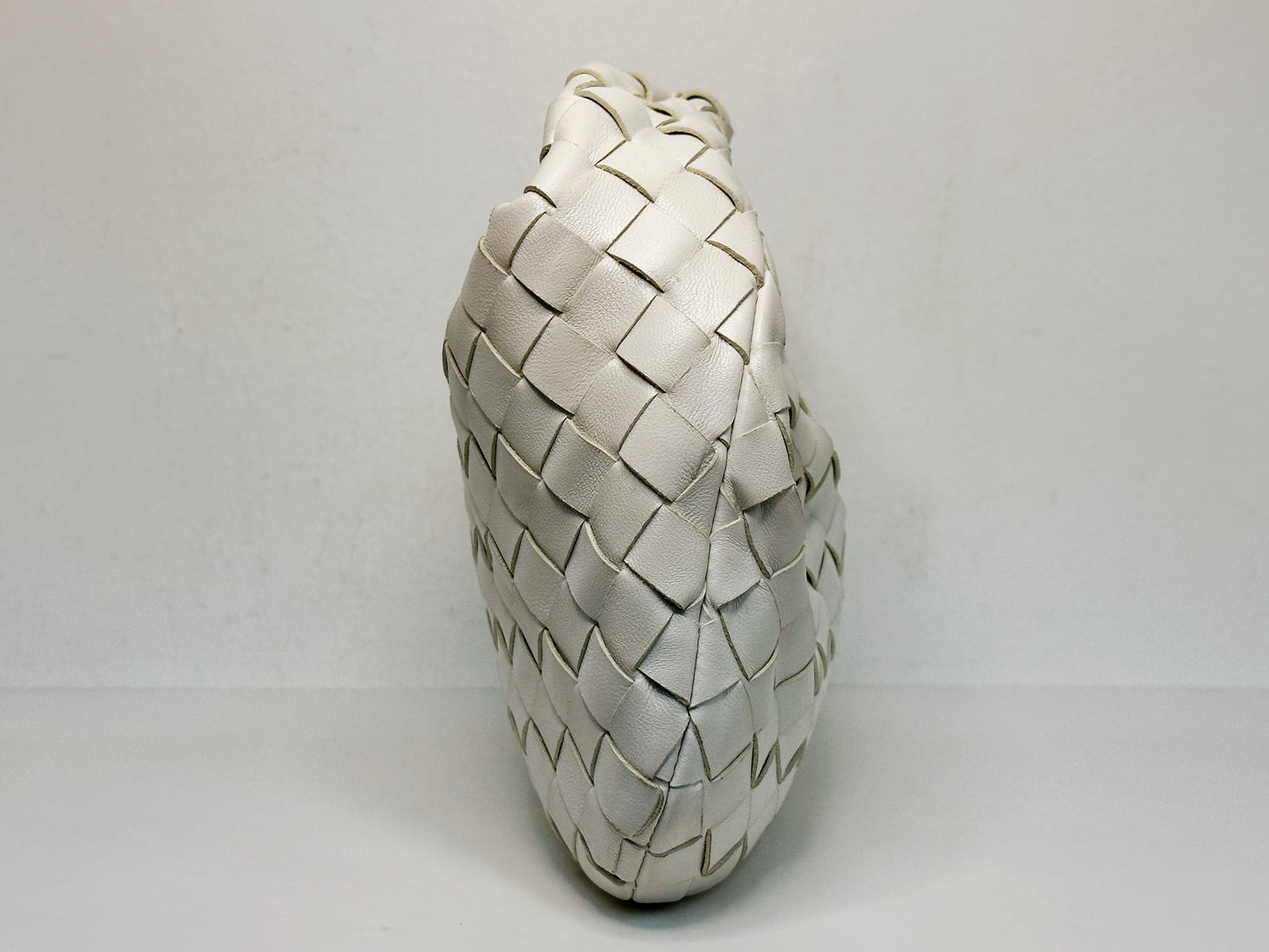 Bottega Veneta White Intrecciato Leather Mini Jodie Bag