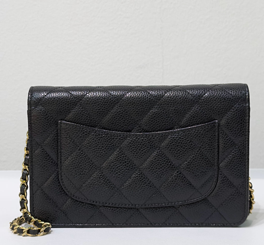 Chanel Classic Wallet on Chain Caviar Black GHW 24 Holo