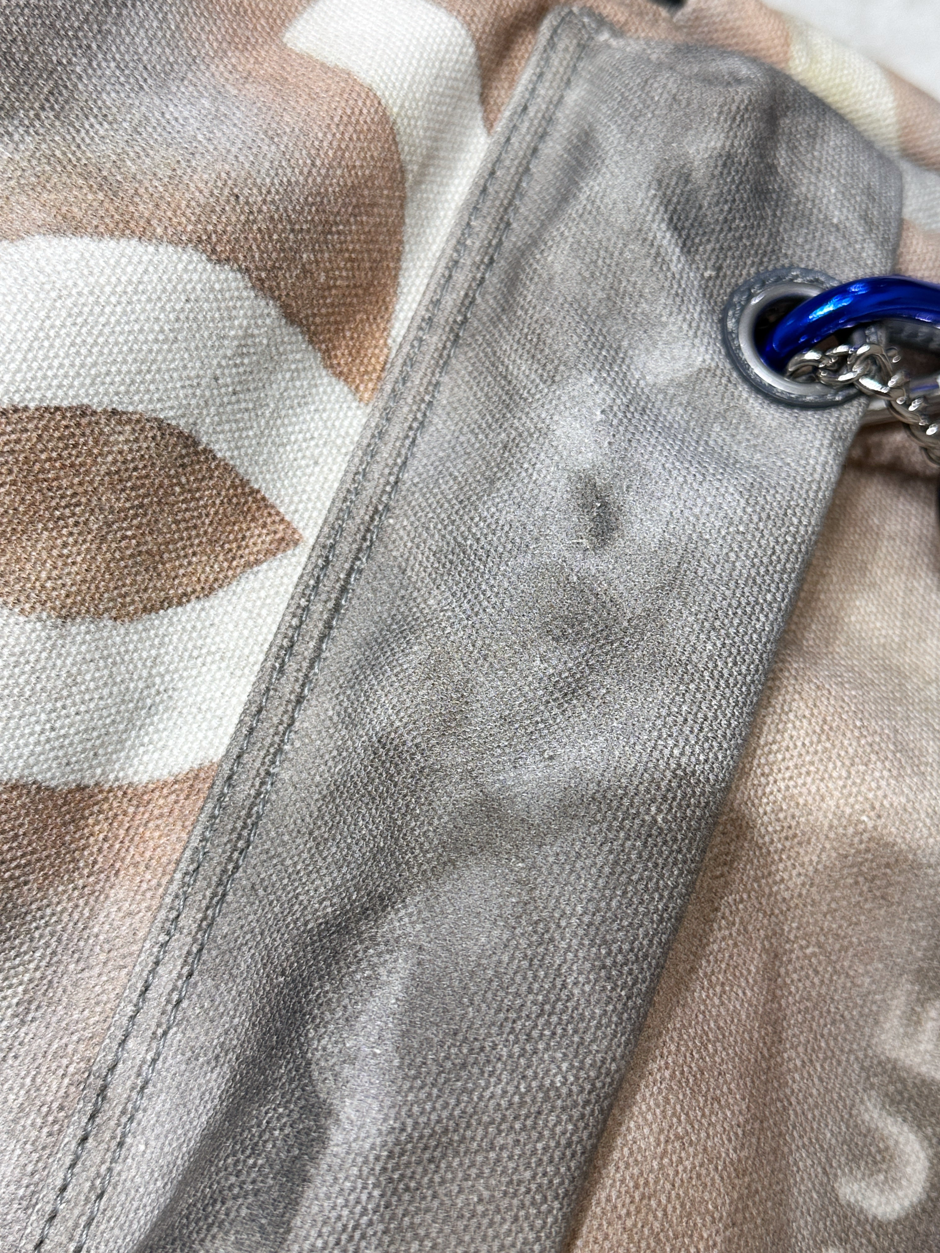 Preloved authentic Chanel Graffiti Printed Canvas Medium Backpack Grey