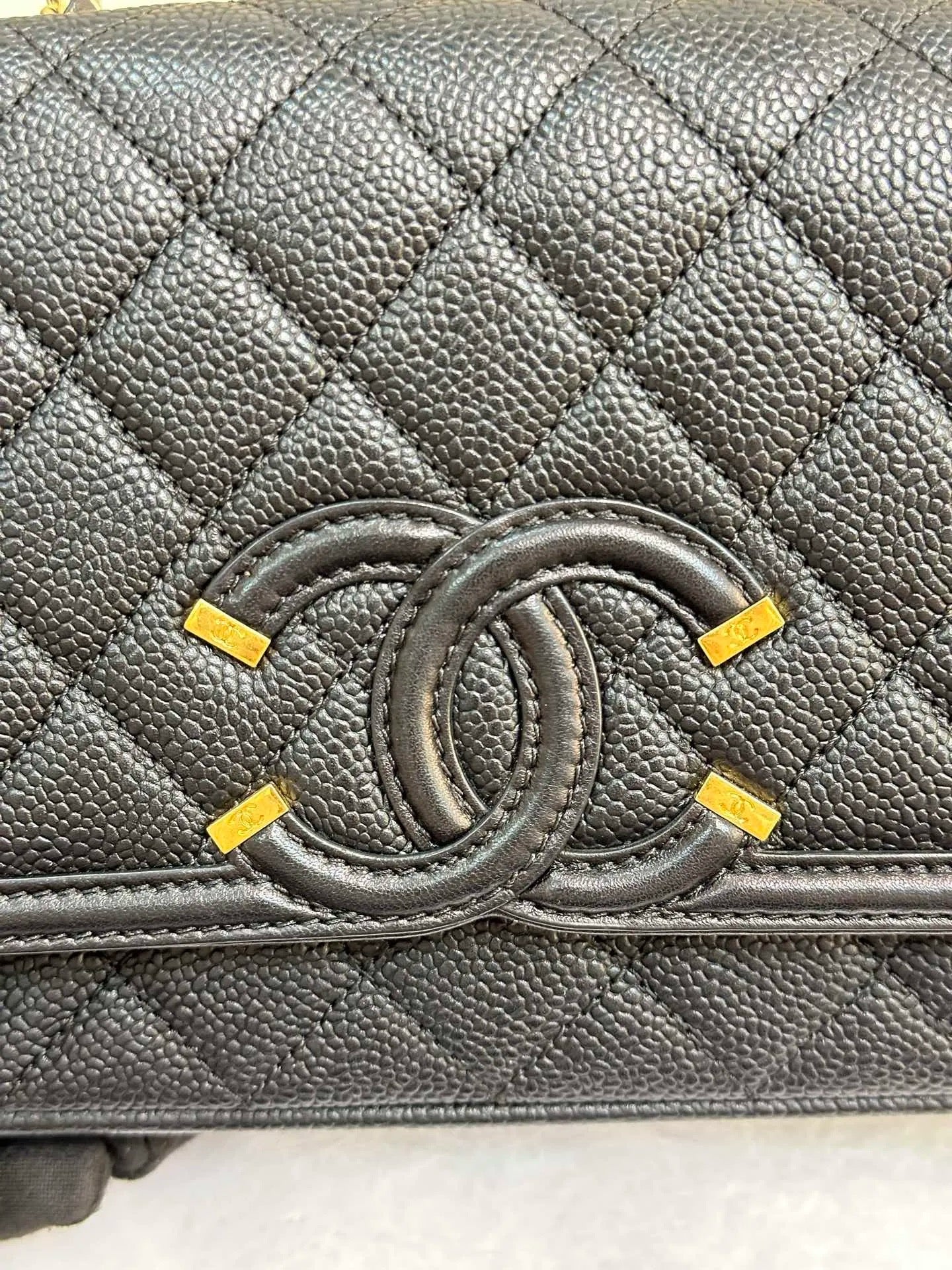 Chanel Caviar Quilted Small CC Filigree Flap Black