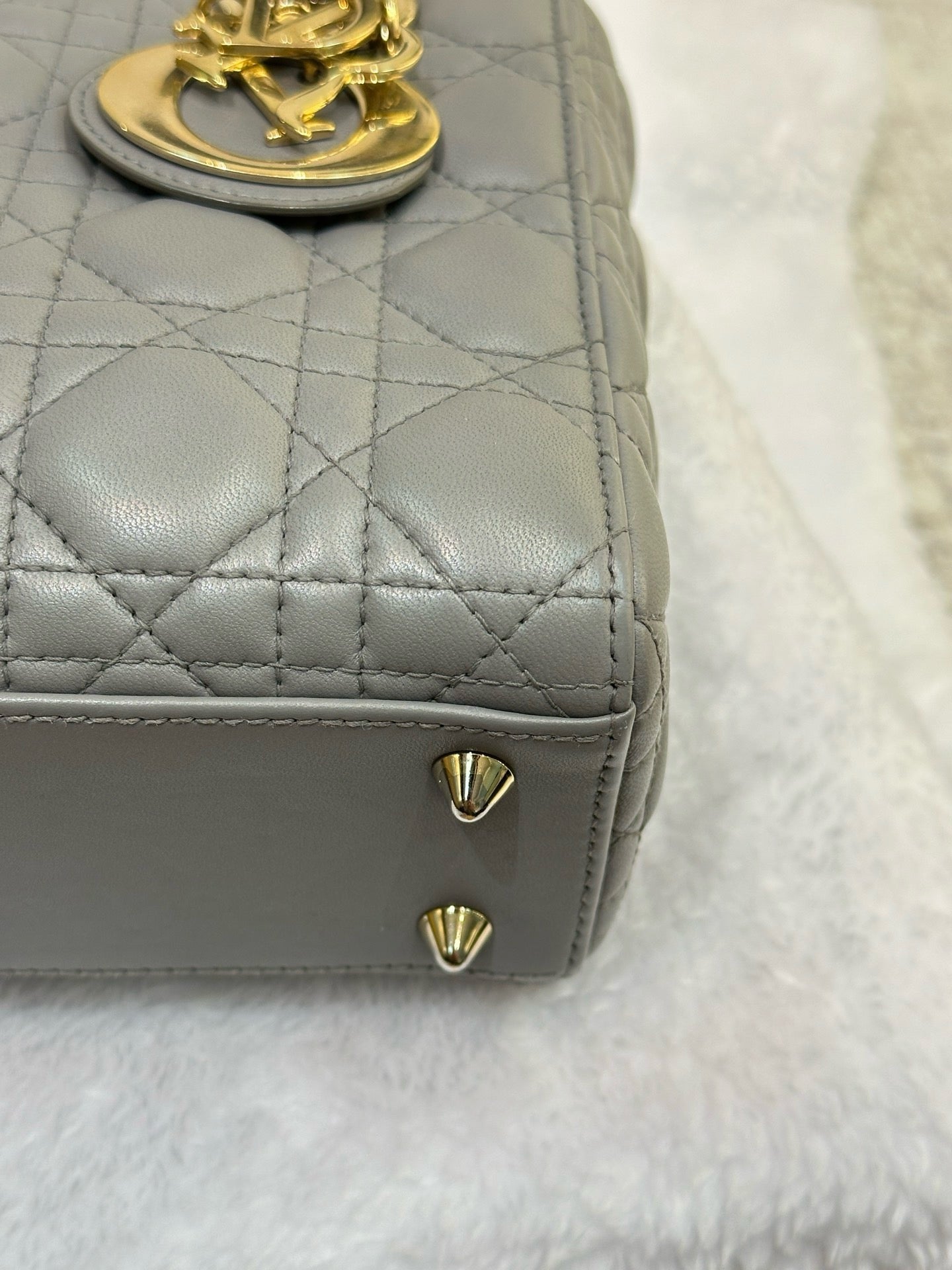 Dior Small Lady Dior My ABCDior Cannage Lambskin Gray 2019year