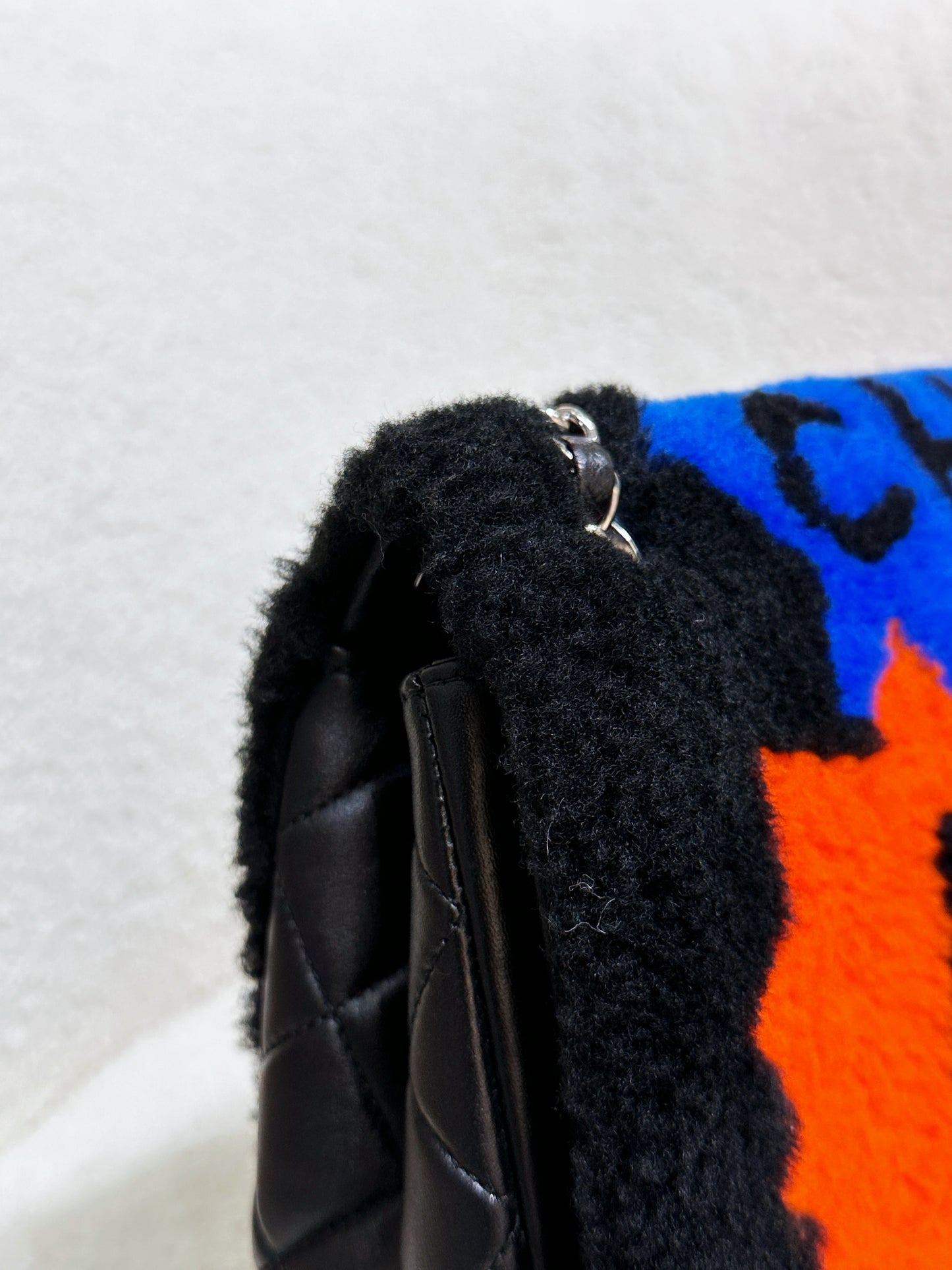Chanel Jumbo Classic Flap  Maxi Pop Art No. 5 Caption Comic Lambskin Black Multicolor Bag 2030 holo