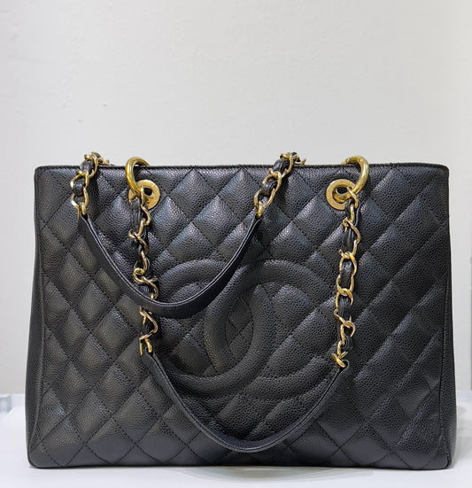 Chanel Caviar Grand Shopping Tote GST Black GHW