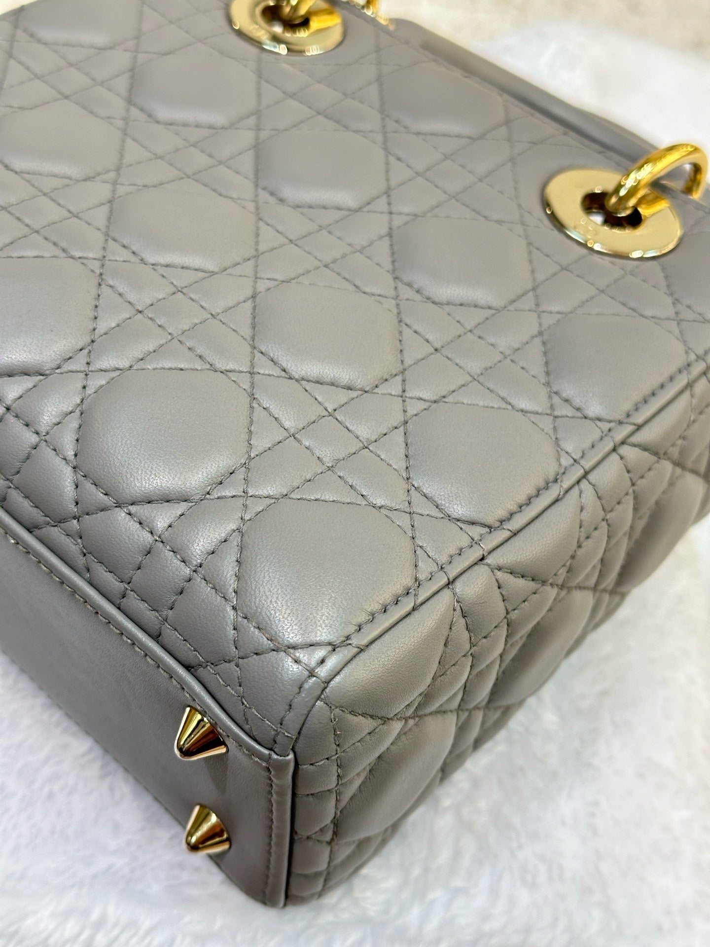 Dior Small Lady Dior My ABCDior Cannage Lambskin Gray 2019year