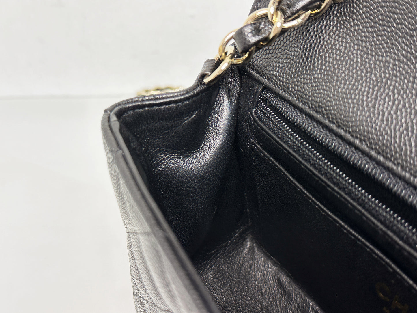 Chanel Caviar Classic Quilted Mini Rectangular Flap black GHW 2353 holo card