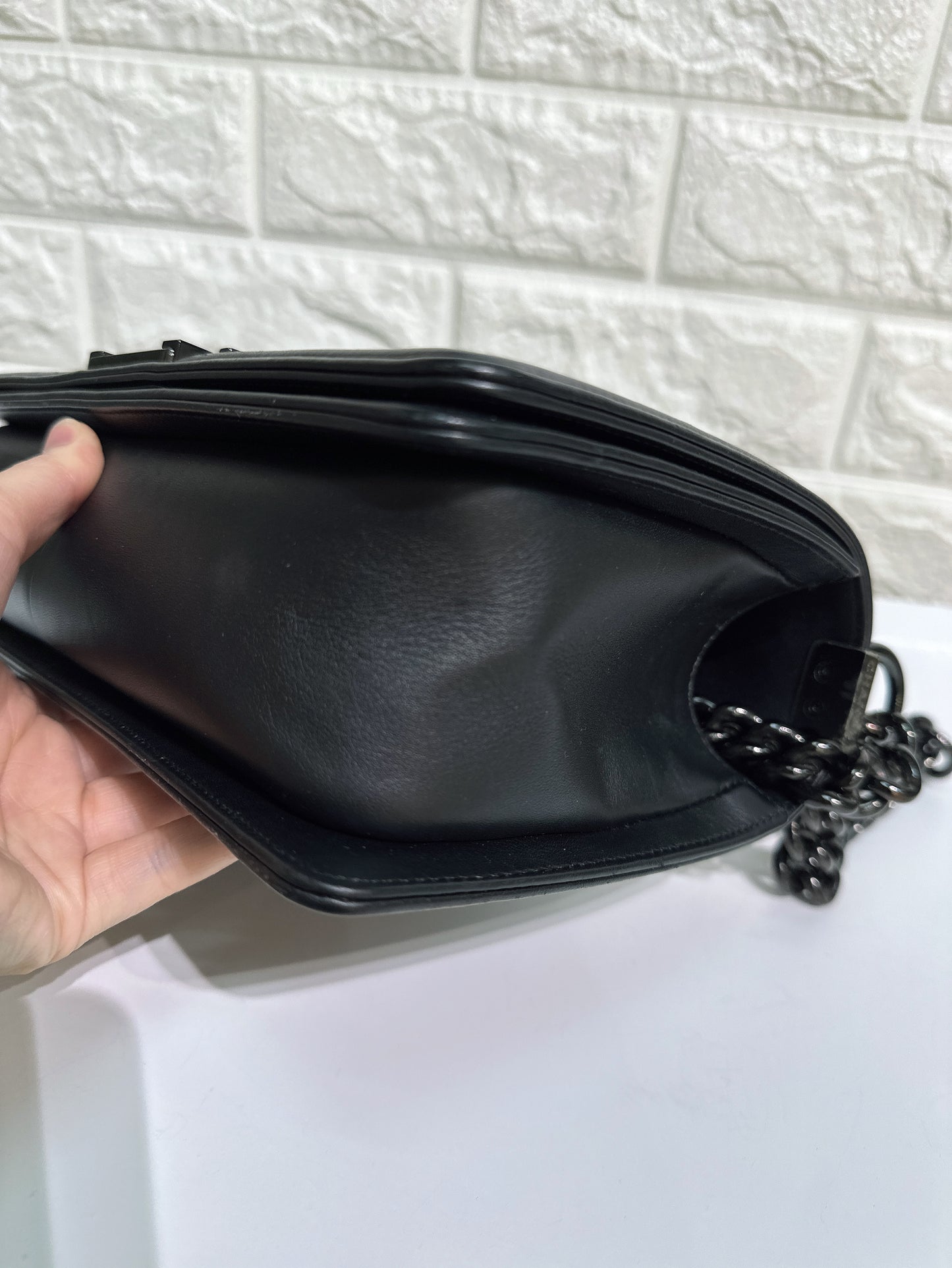 Chanel Medium Boy Bag SO Black Calfskin Black Hardware