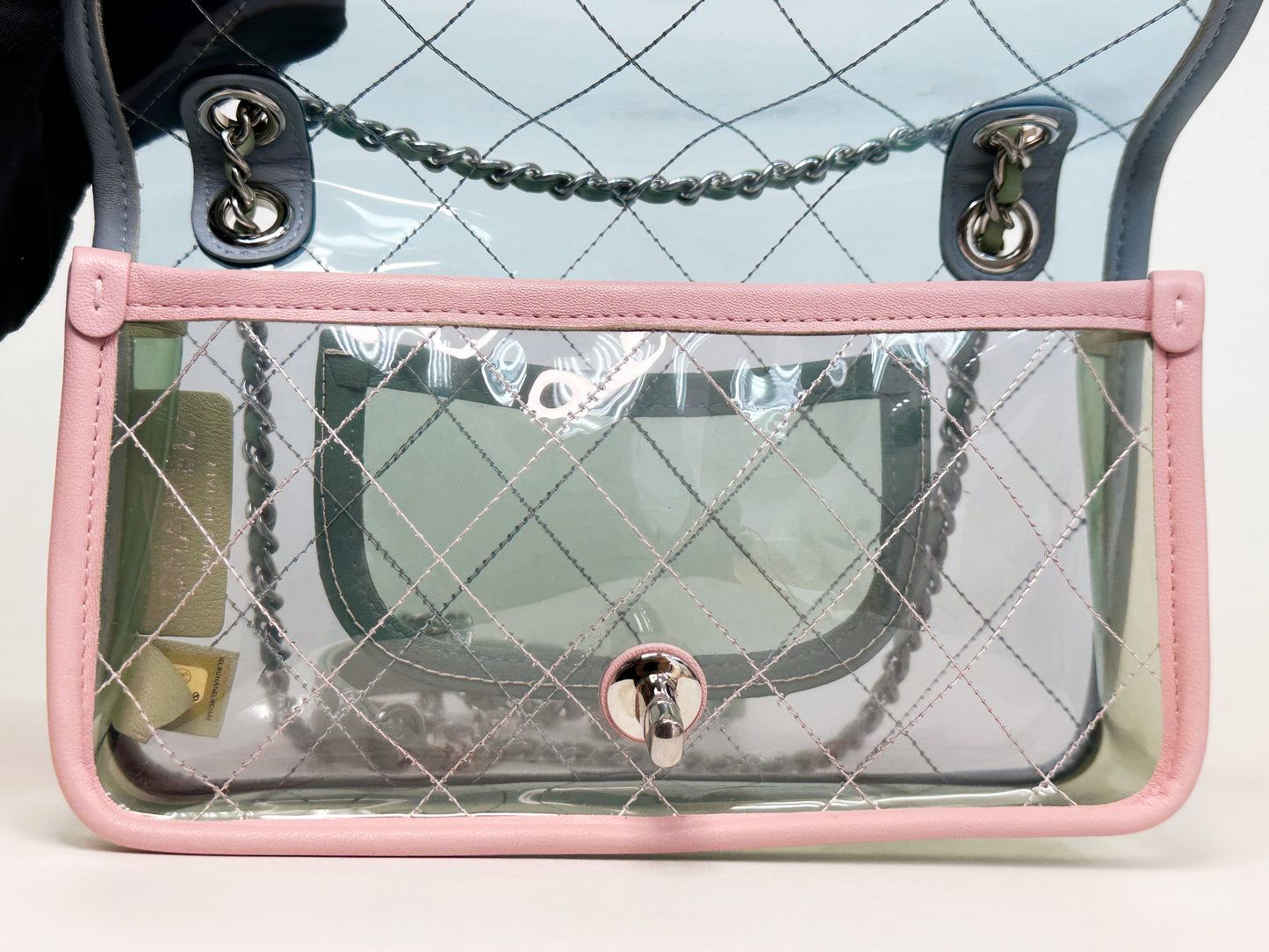 Chanel Coco Splash PVC Mini Flap Bag Blue/Pink/Green 2582 holo