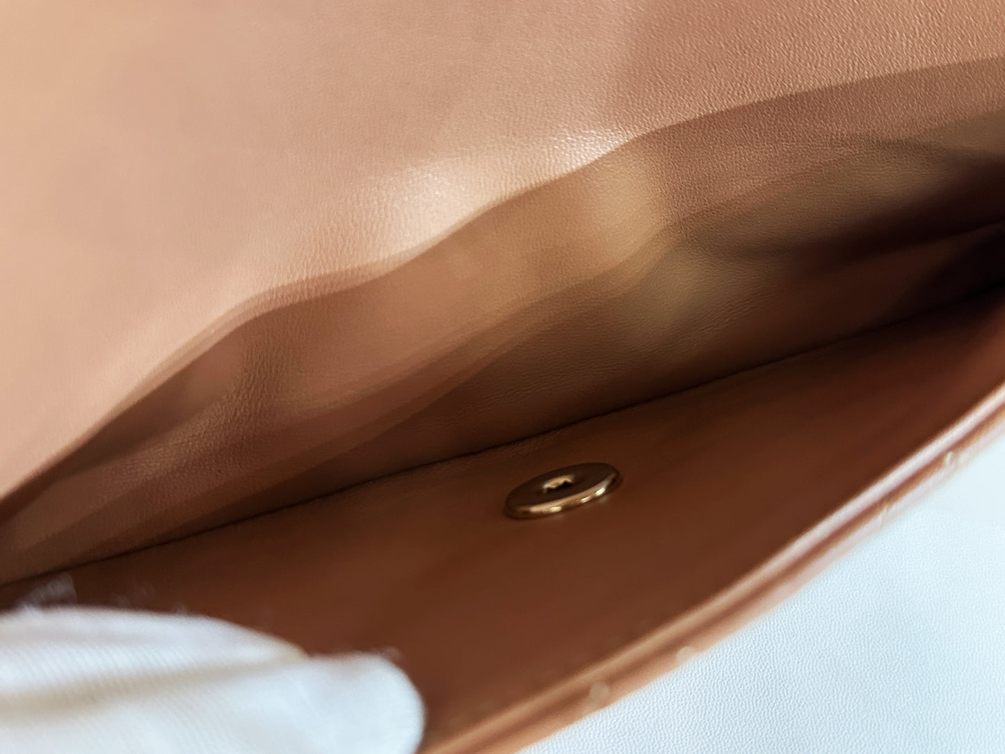 Chanel 21P Caramel Medium Lambskin Classic Double Flap Bag LGHW 3102 holo card