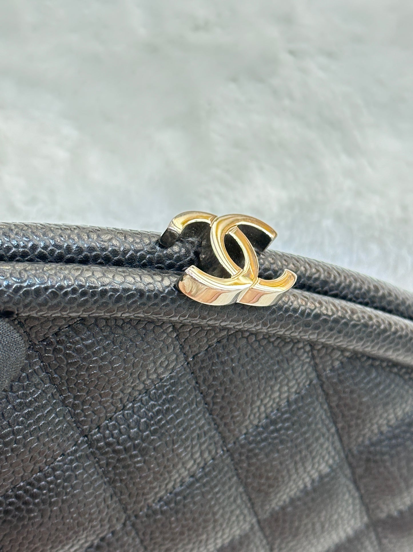 Chanel Quilted Timeless Kisslock Clutch Black Caviar SHW