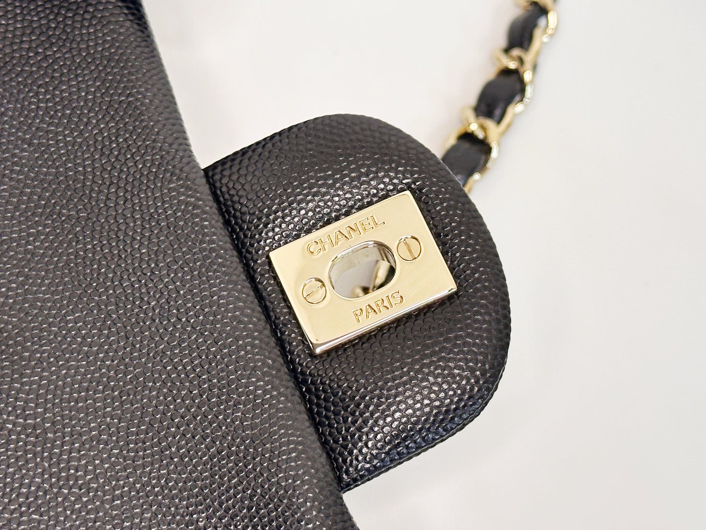 Chanel Mini Rectangular Classic Flap Black Bag 17B LGHW 2456 holo card