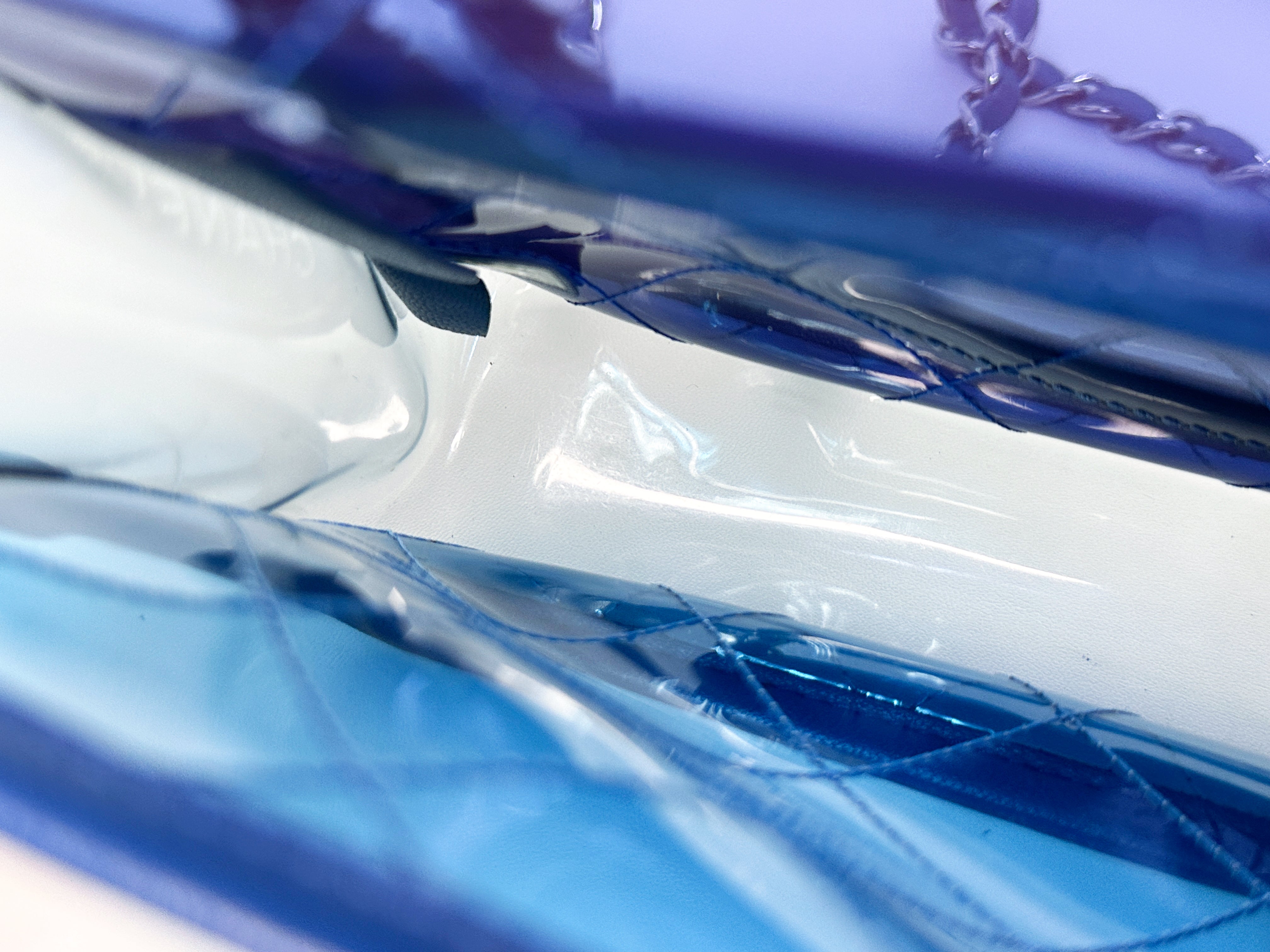 Chanel Blue Coco Splash PVC Medium Flap Bag 2583 holo