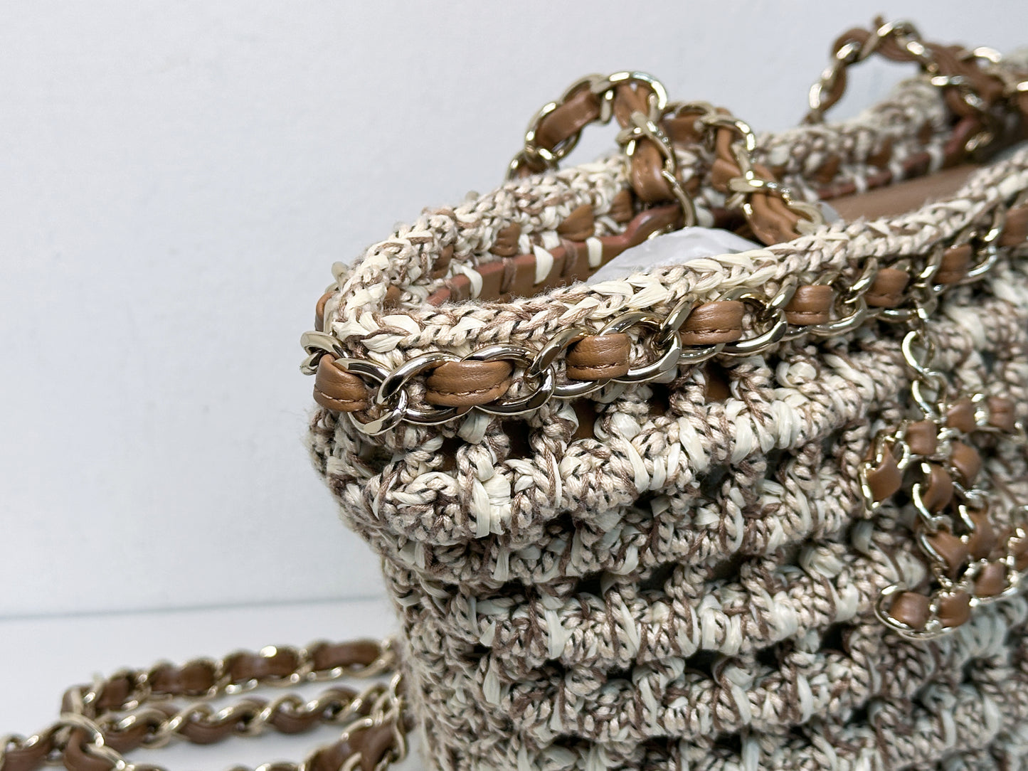 CHANEL CC Tote Bag CC Mark Chain Basket Bag Small Chain Shoulder Bag TEAL microchip