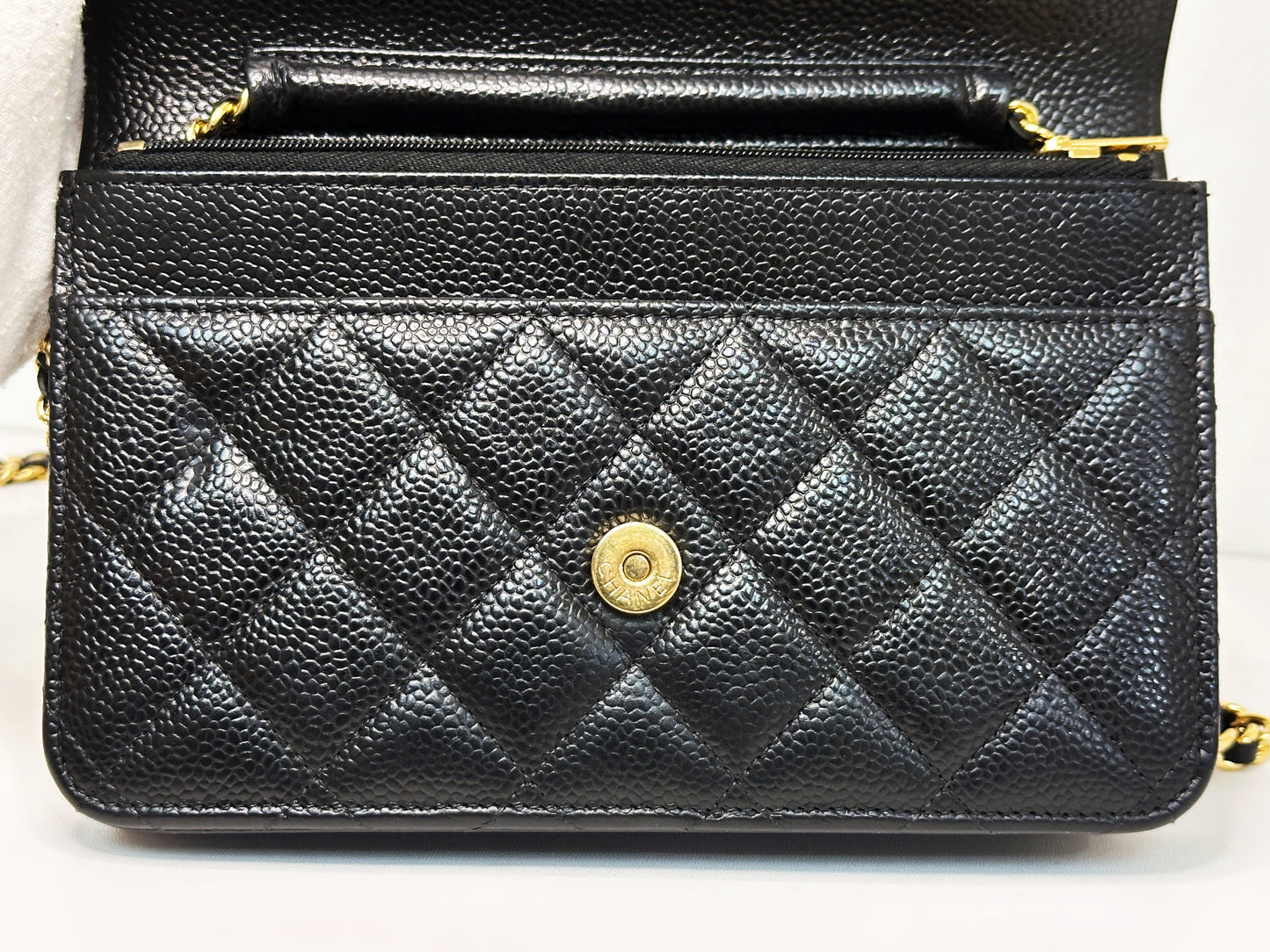 Chanel Classic Wallet on Chain Caviar Black GHW 2859 Holo card
