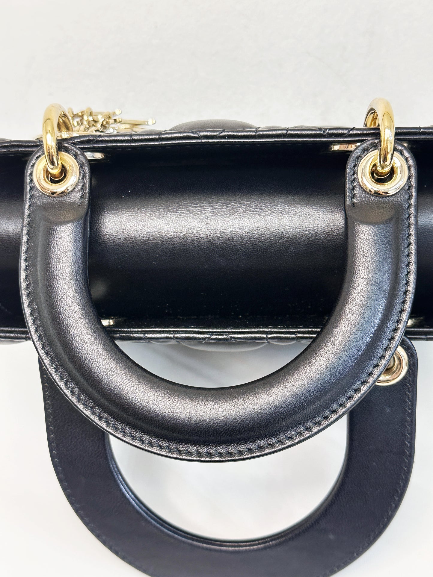 CHRISTIAN DIOR Lambskin Cannage Small My ABCDior Lady Dior Black GHW