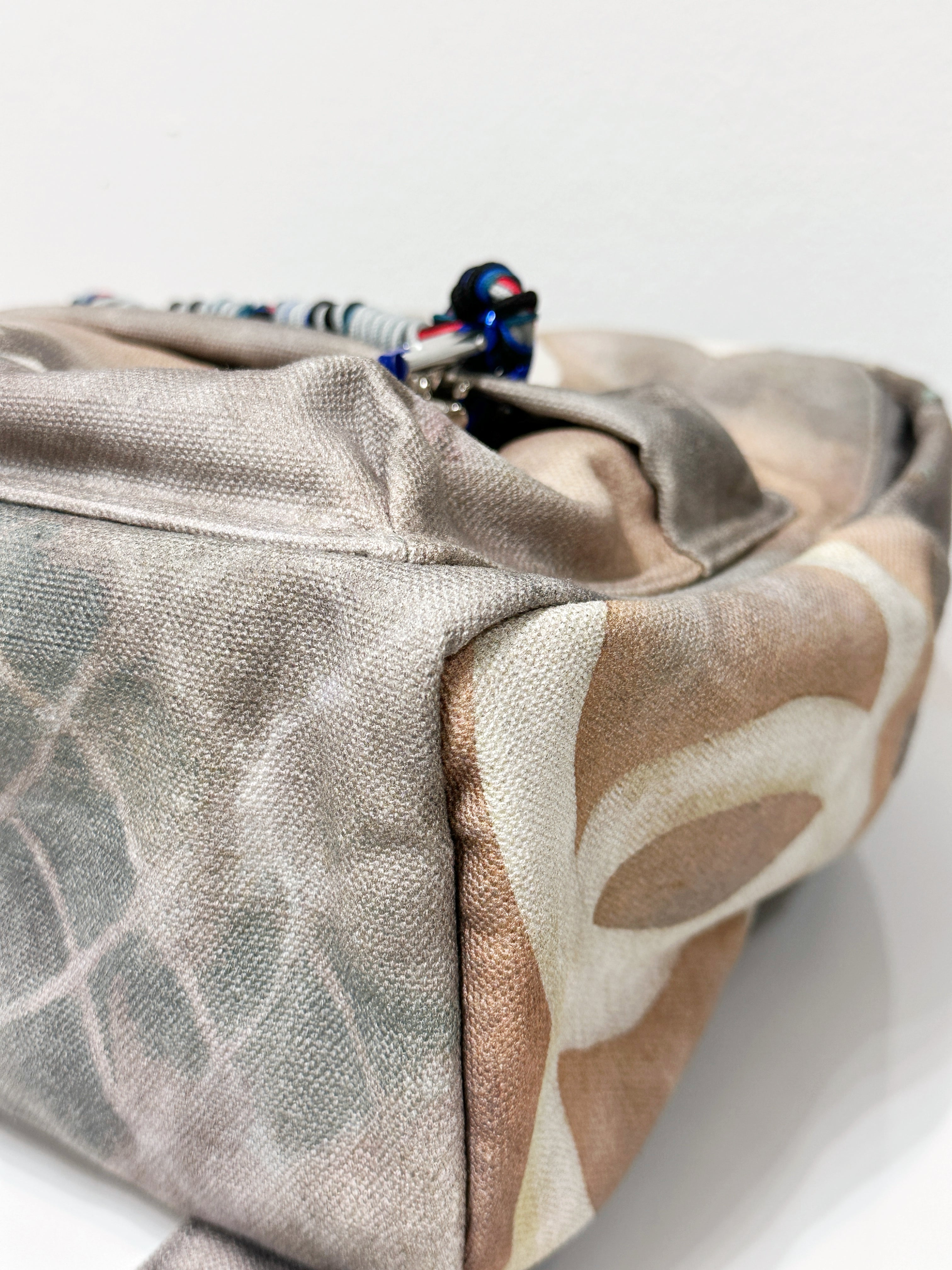 Preloved authentic Chanel Graffiti Printed Canvas Medium Backpack Grey