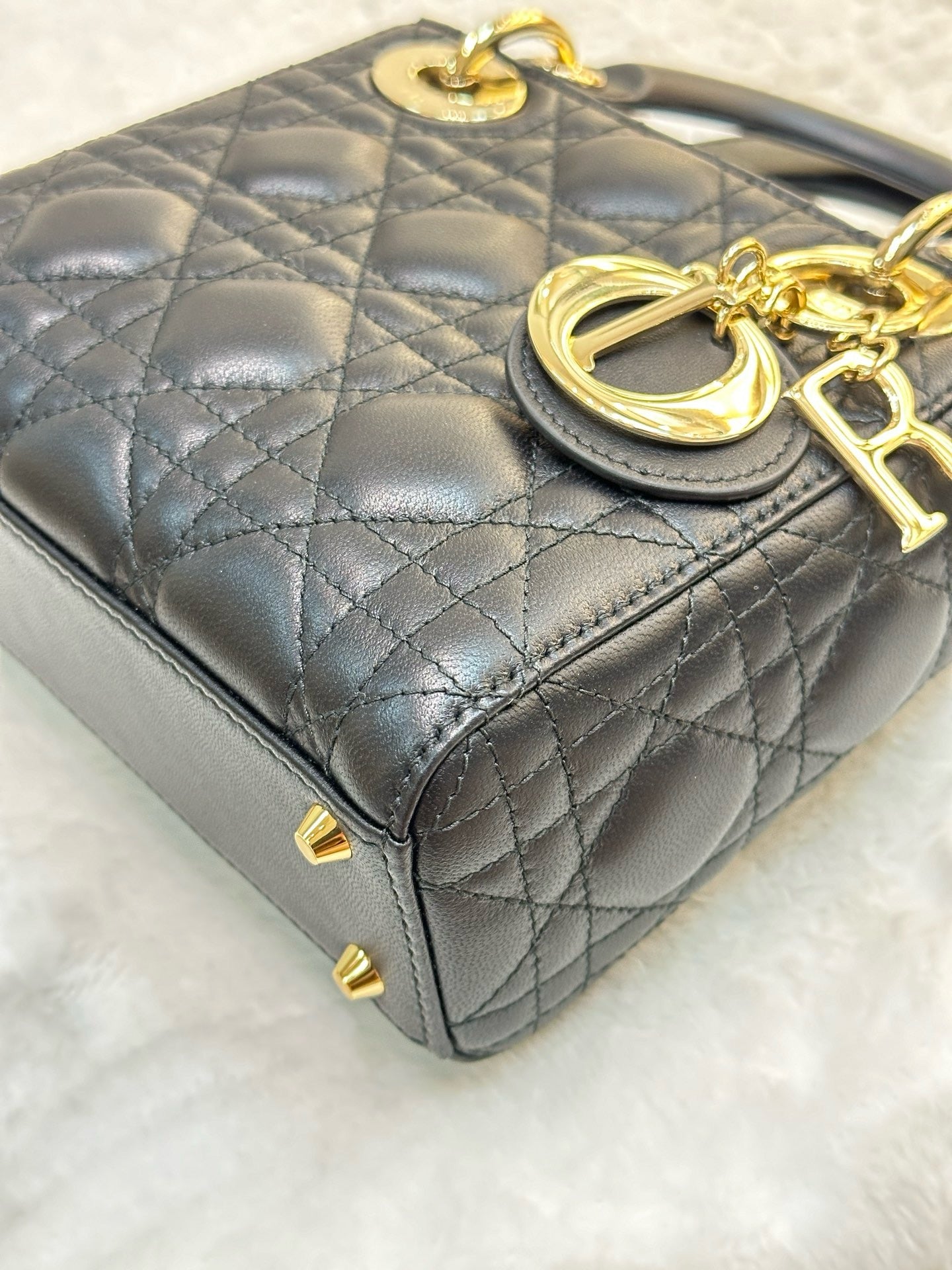 Christian Dior Mini Lambskin Cannage Lady Dior Black