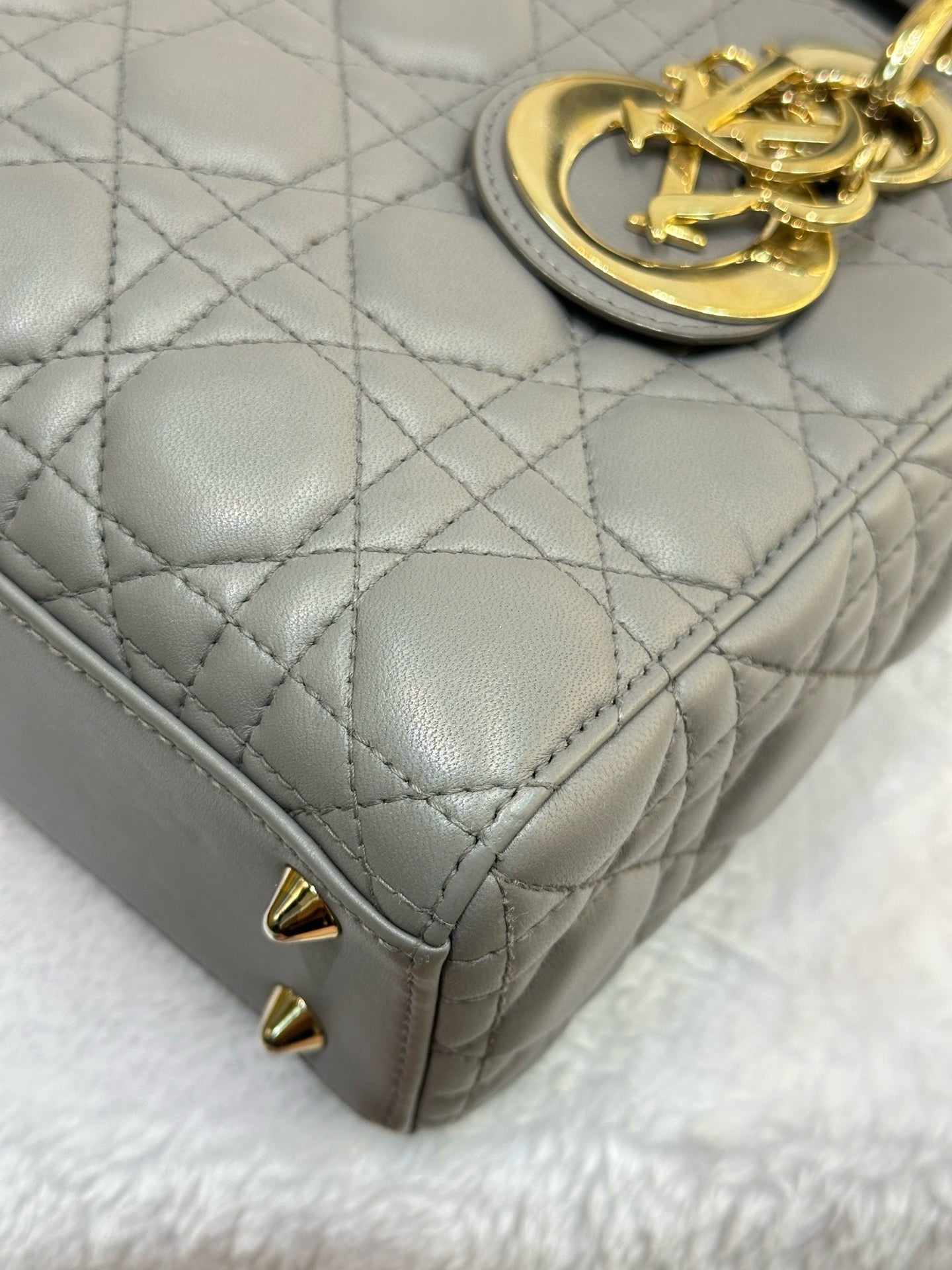 Dior Small Lady Dior My ABCDior Cannage Lambskin Gray 2019year