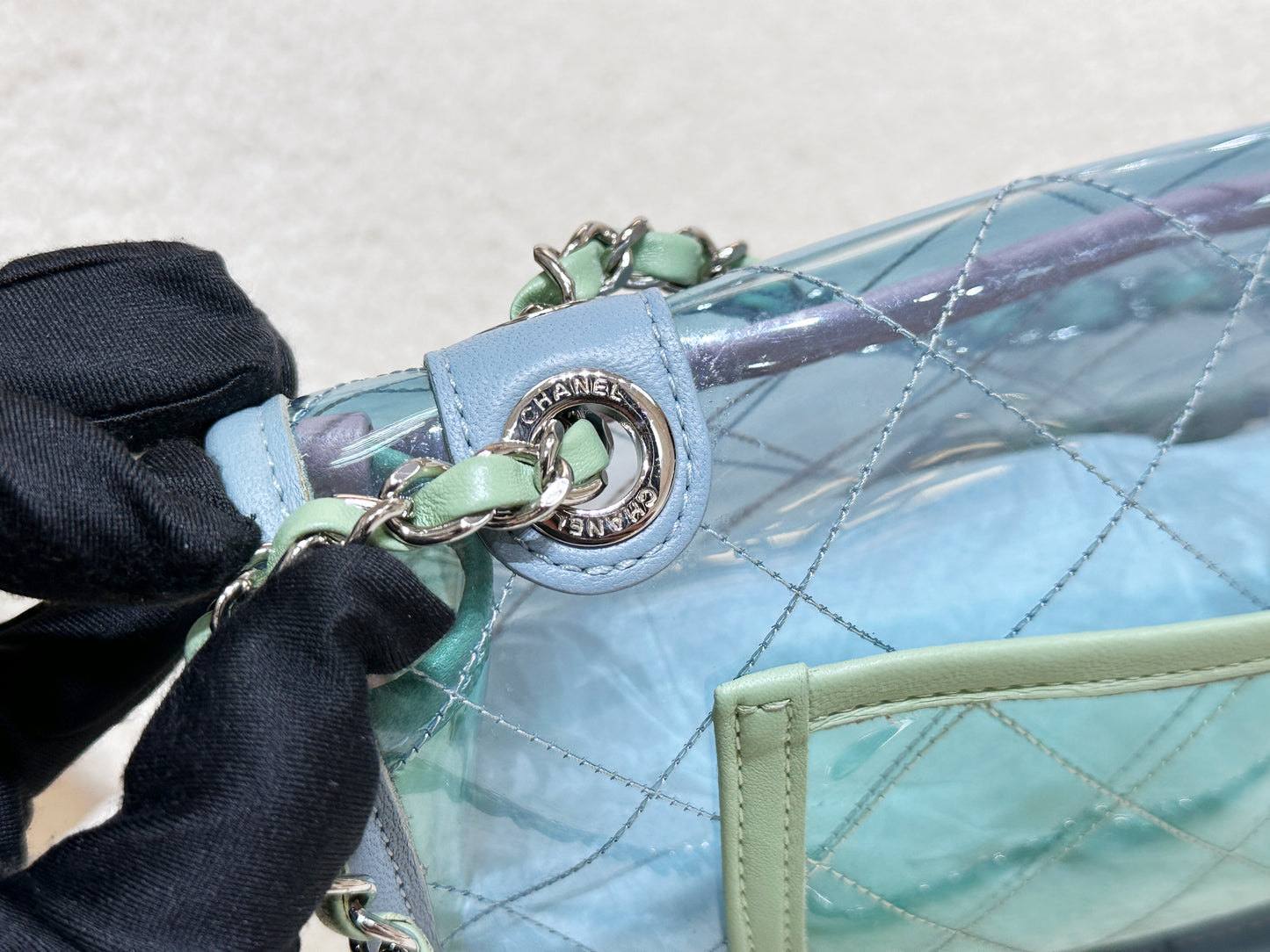 Chanel Coco Splash PVC Medium Flap Bag Blue/Green/Pink 2562 holo