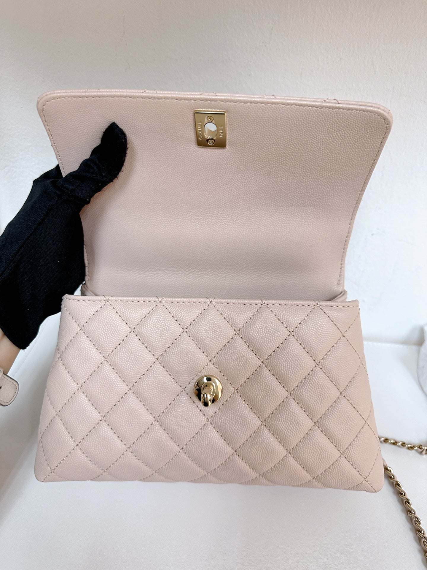 Chanel Small Caviar Coco Handle Light Pink LGHW 21A