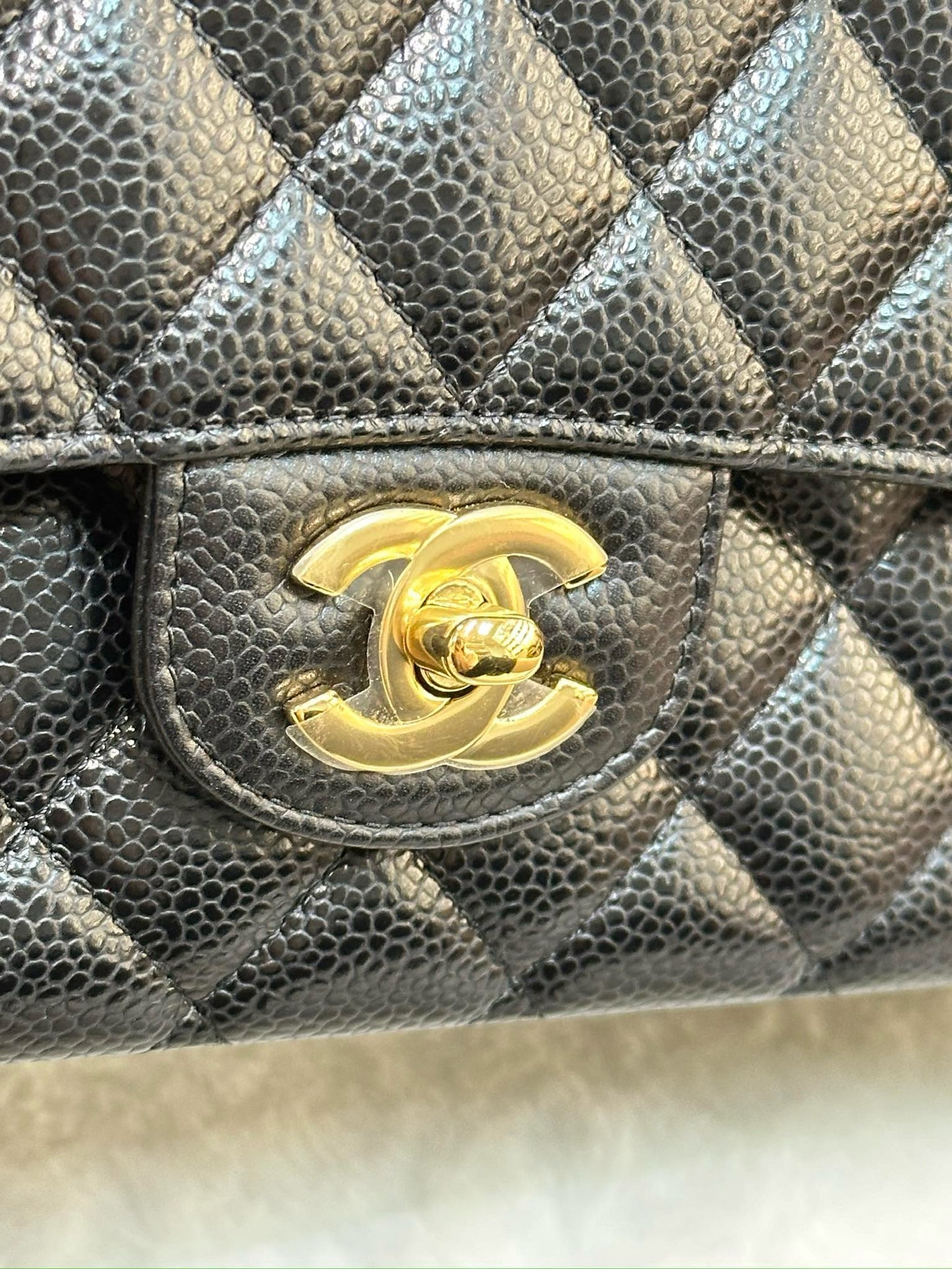 Chanel Medium Quilted Caviar Classic Double Flap Bag Black GHW