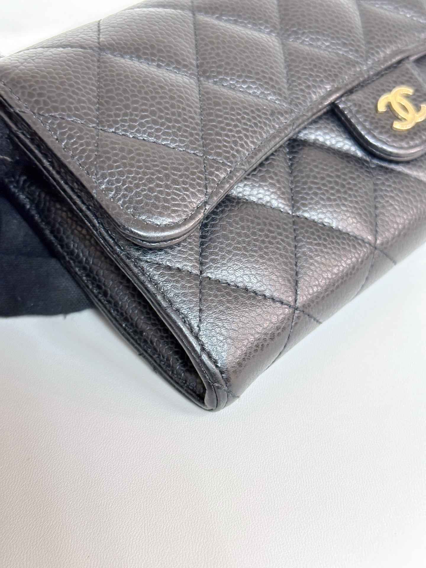 Chanel Classic Flap Long Wallet in GHW 3198 holo card