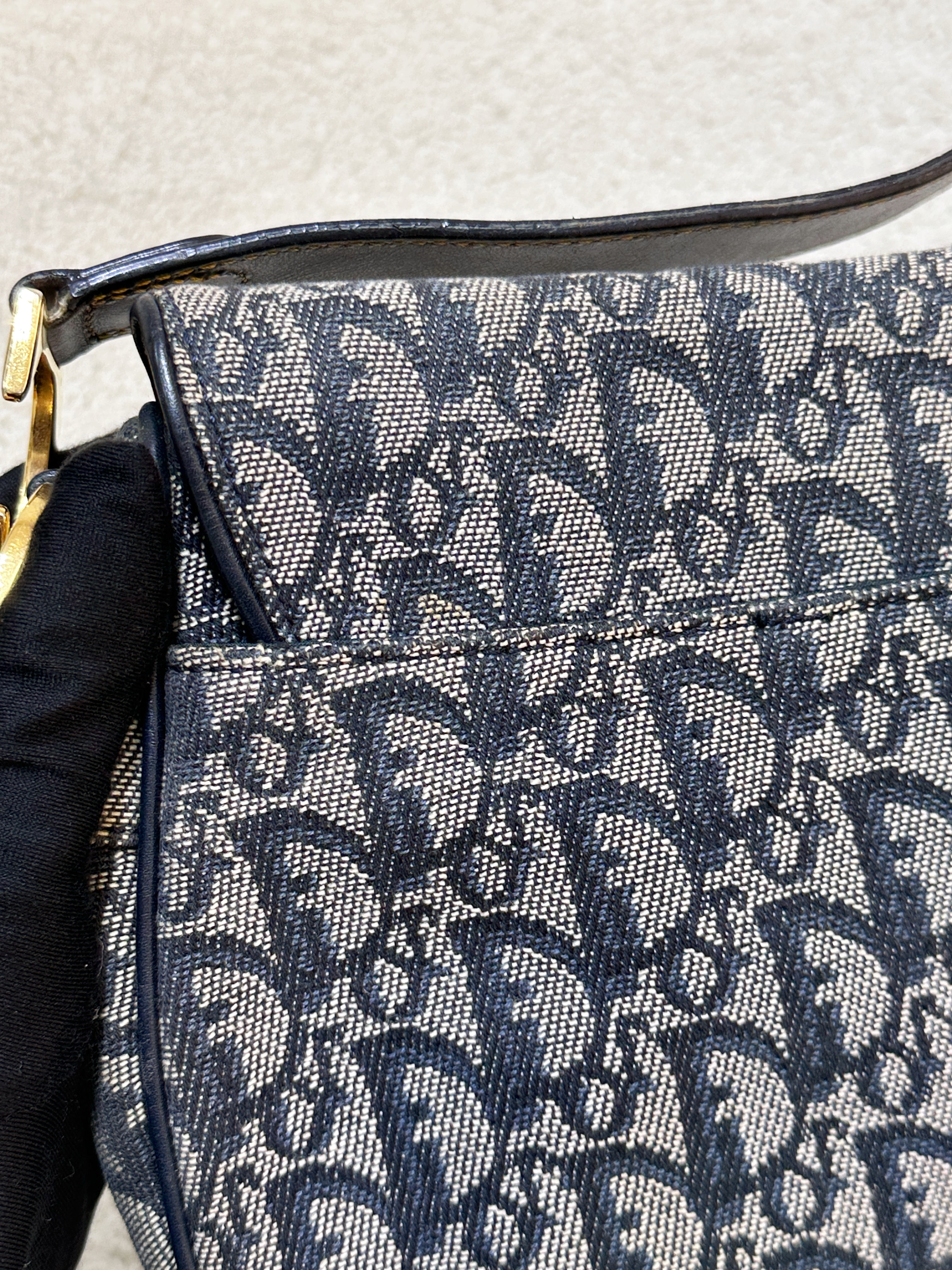 Christian Dior Double Saddle Canvas Navy blue 2001 year