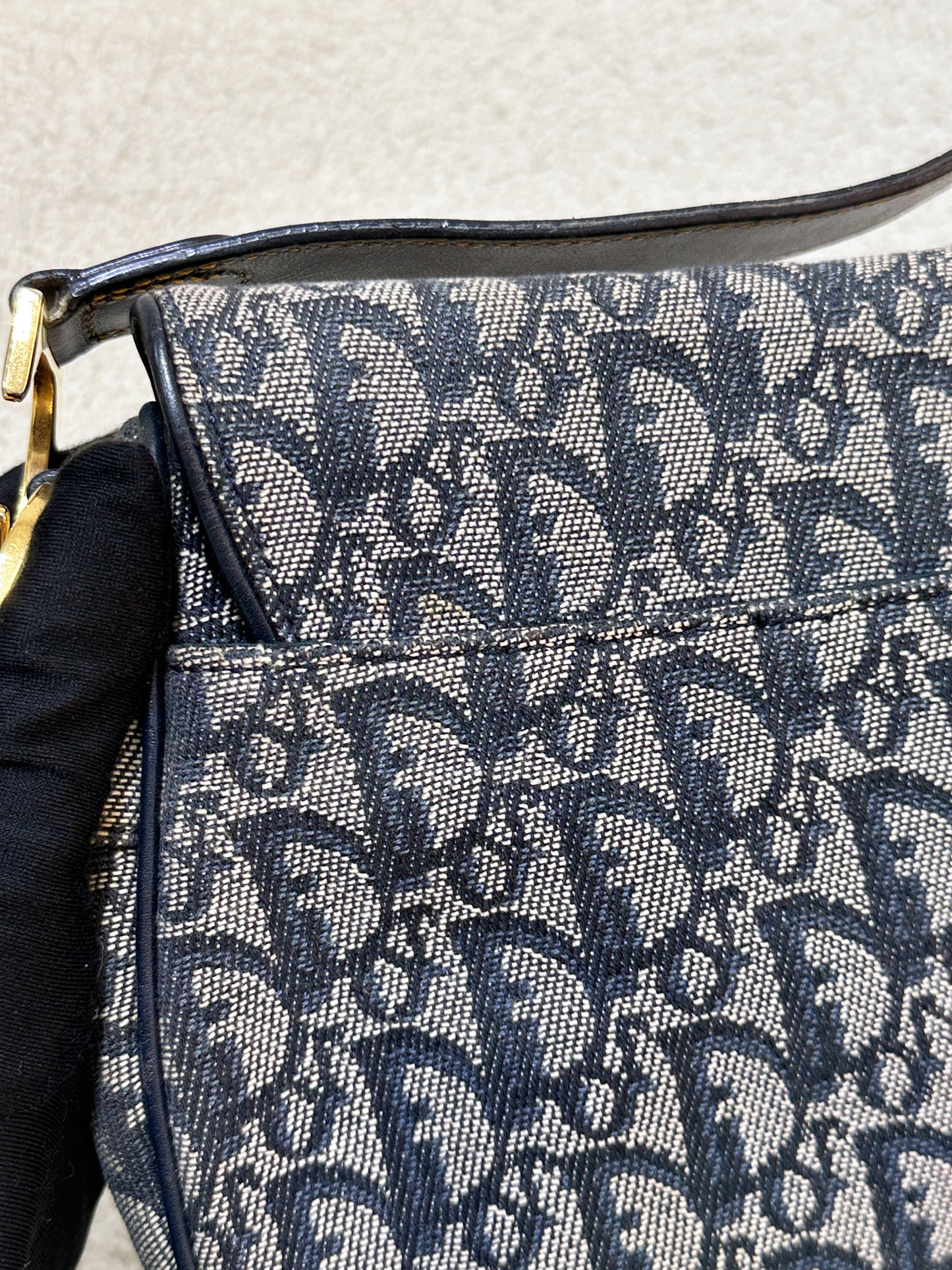 Christian Dior Double Saddle Canvas Navy blue 2001 year