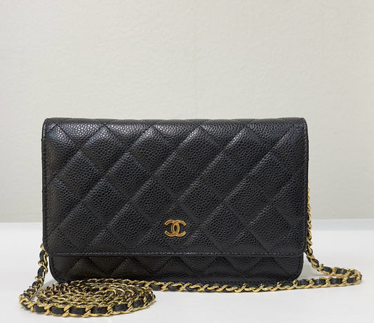 Chanel Classic Wallet on Chain Caviar Black GHW 24 Holo