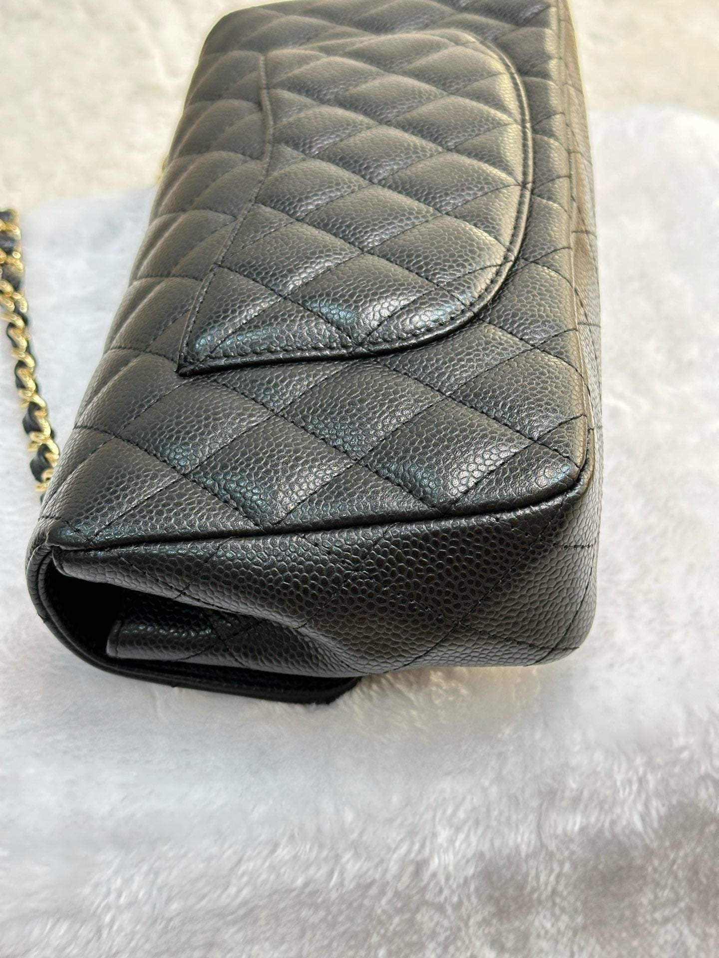 Chanel Caviar East West Flap Bag Black GHW  holo 1304 db