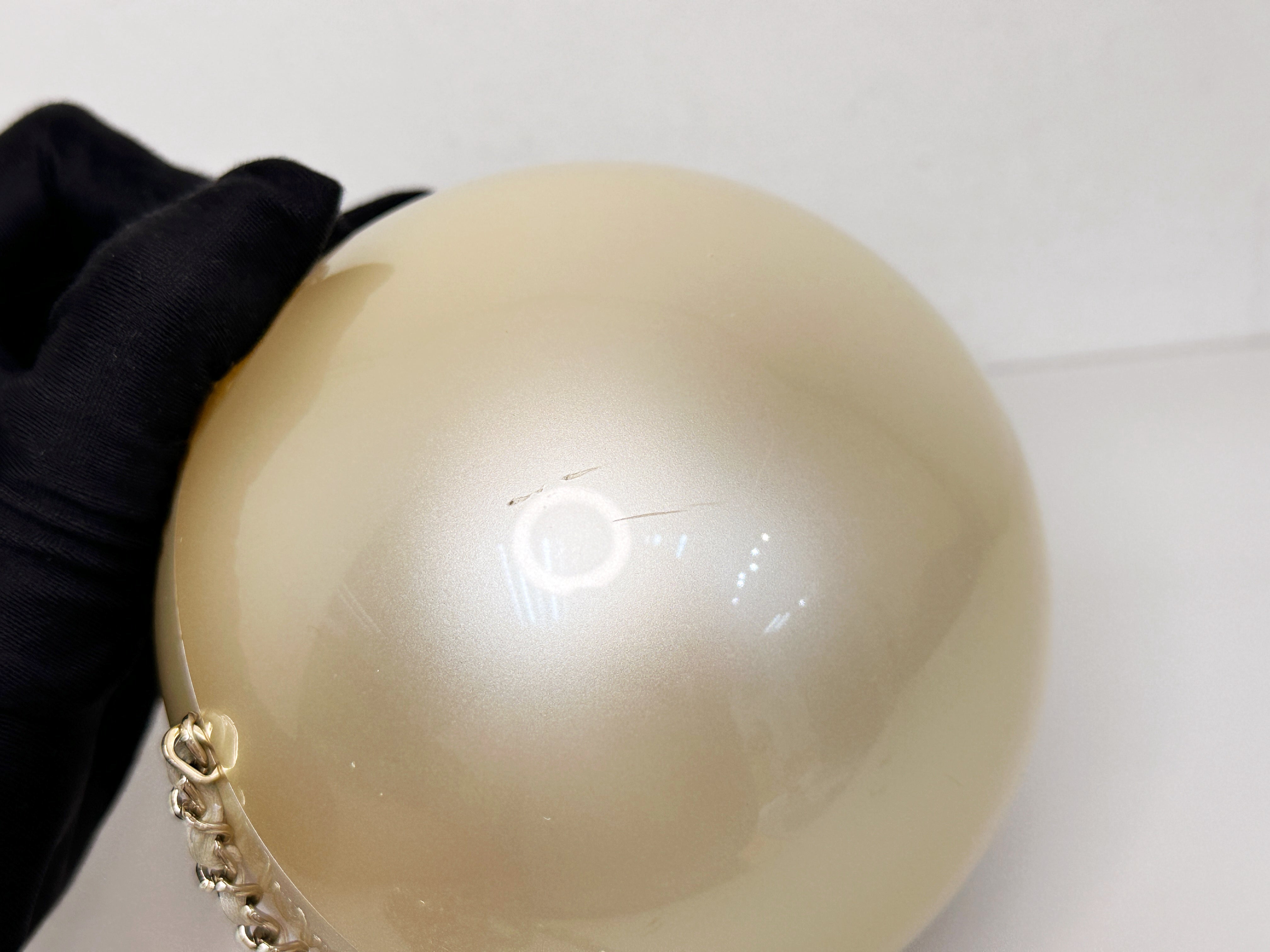 Chanel 15C Round Pearl Plexiglass Minaudiere