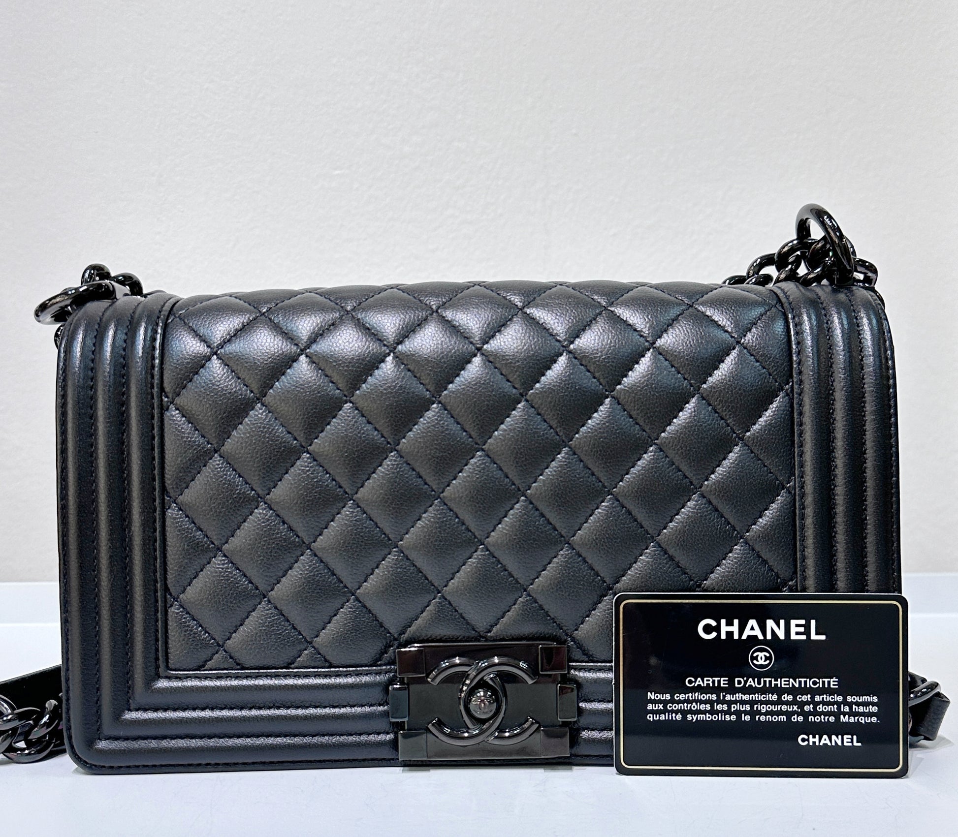 CHANEL Medium LeBoy So Black Caviar Leather Bag – Jemeryluxury
