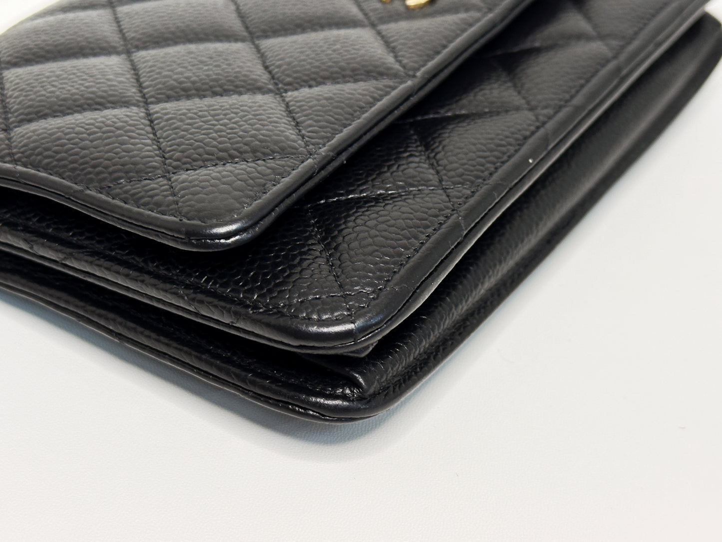 Chanel Classic Wallet on Chain Caviar Black GHW 2859 Holo card