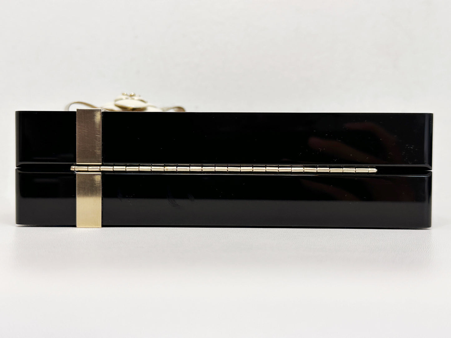 Chanel Plexiglass Gift Box Clutch Black 2327 holo card